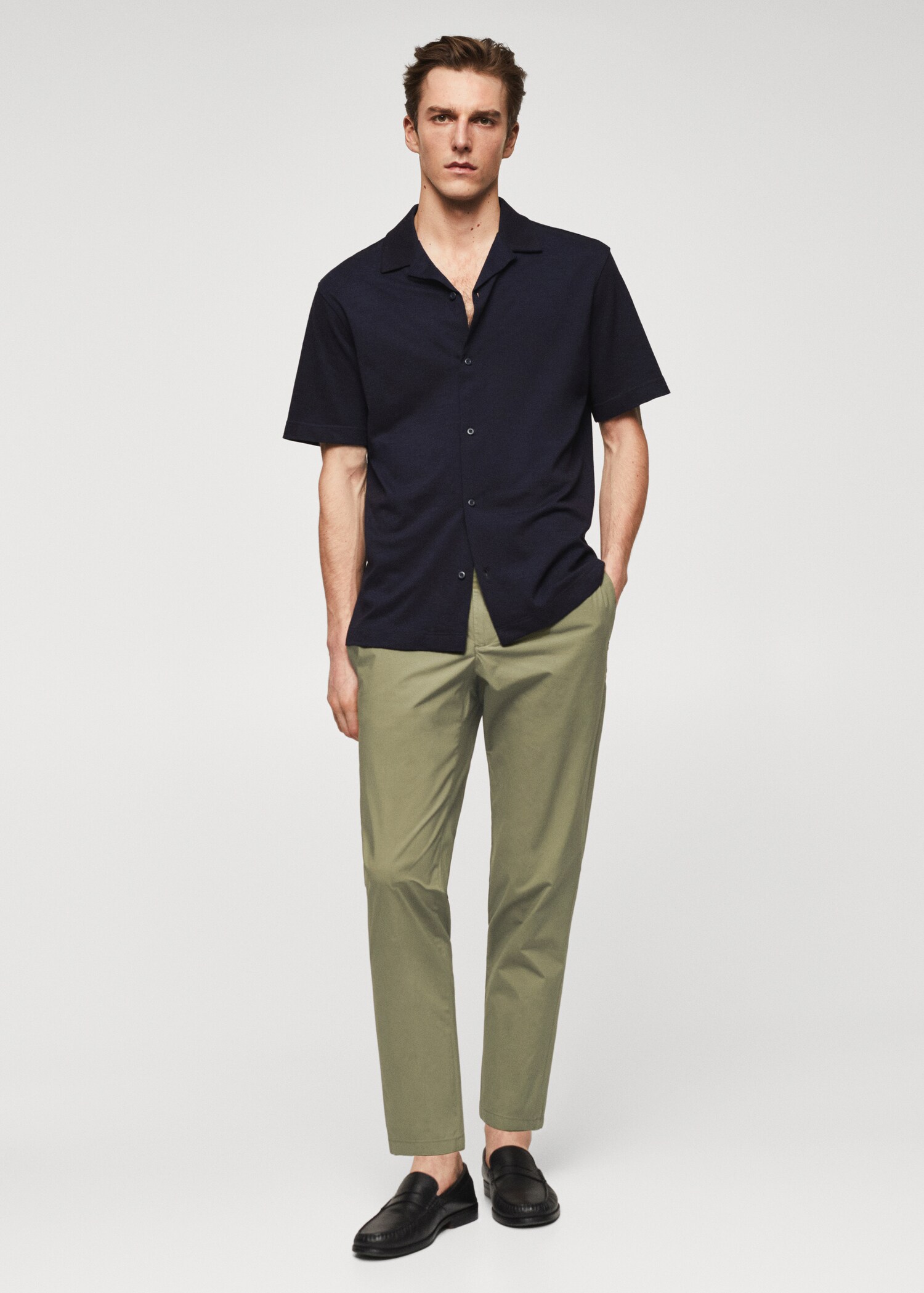 Slim-fit cotton trousers - General plane