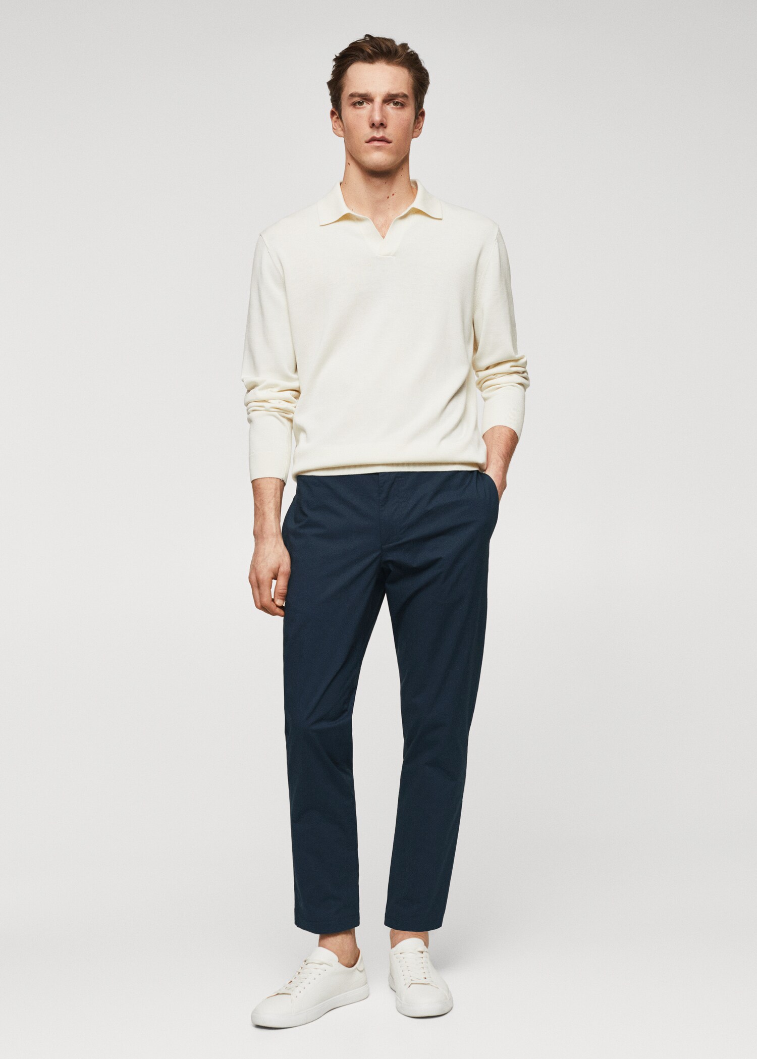 Slim-fit cotton pants - General plane
