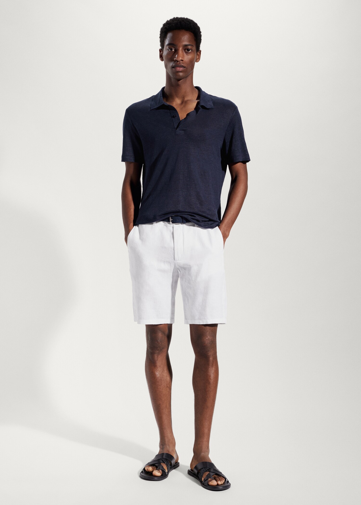 100% linen bermuda shorts - General plane