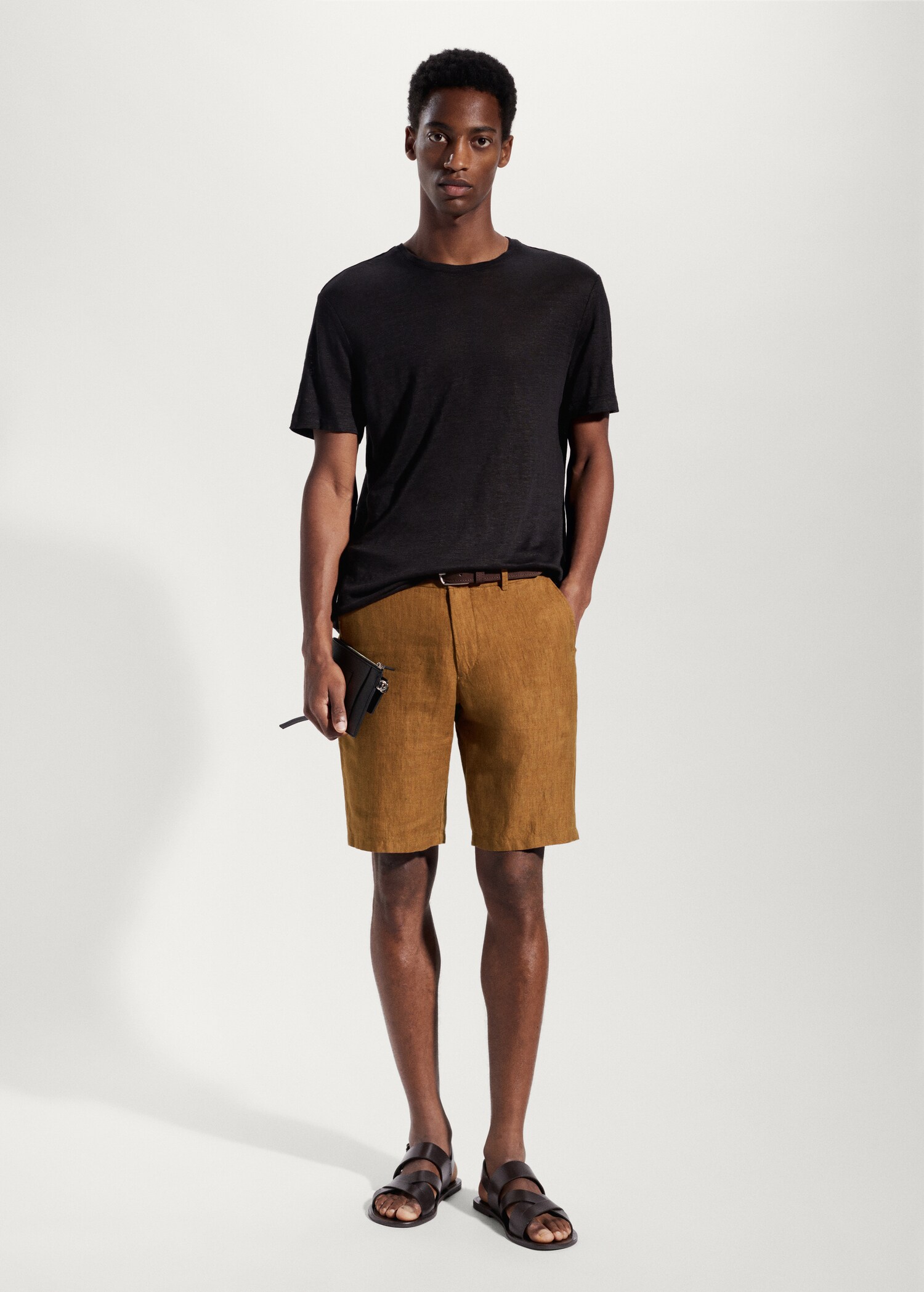 100% linen bermuda shorts - General plane