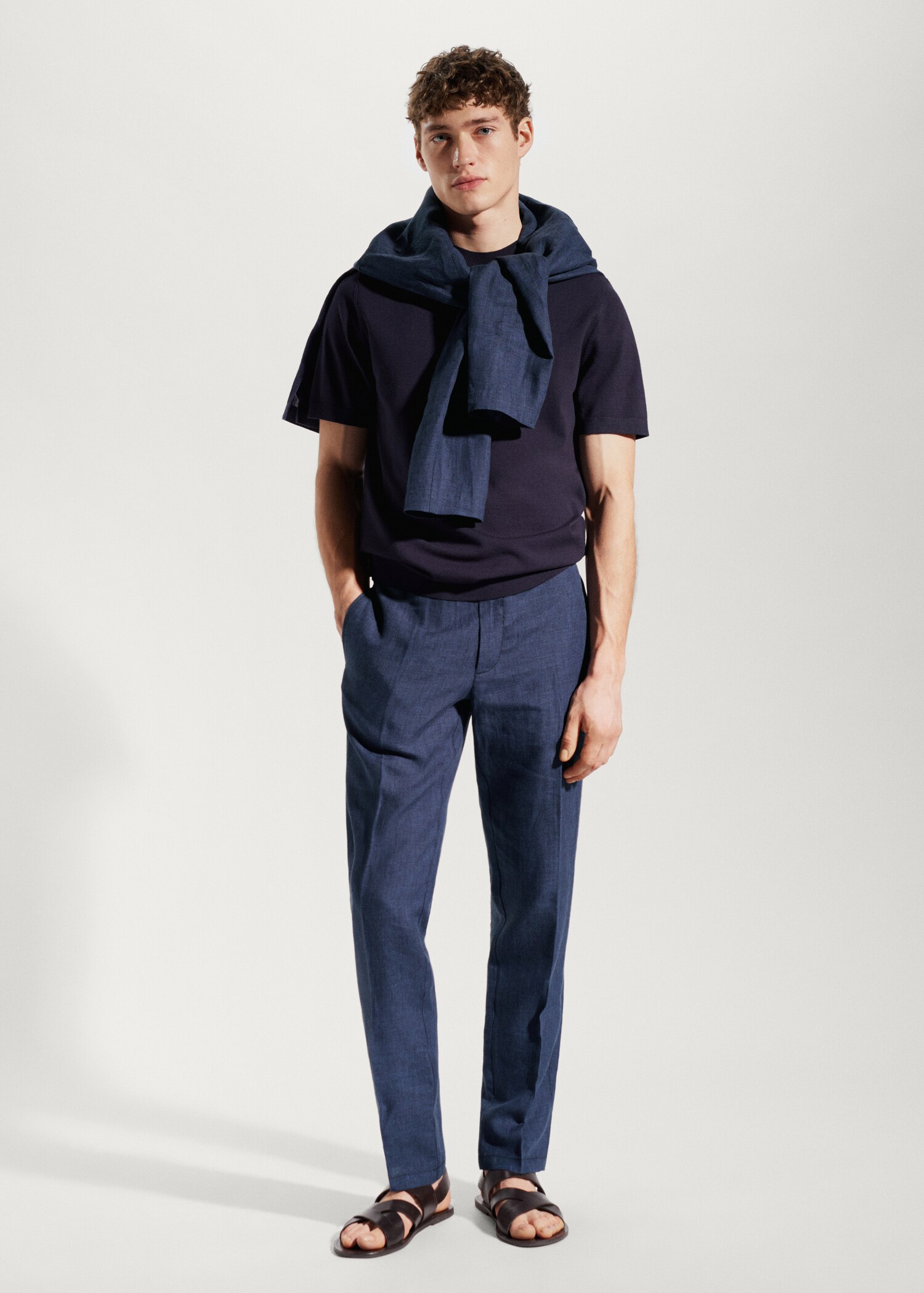 Pantalon 100 % lin slim fit - Plan général