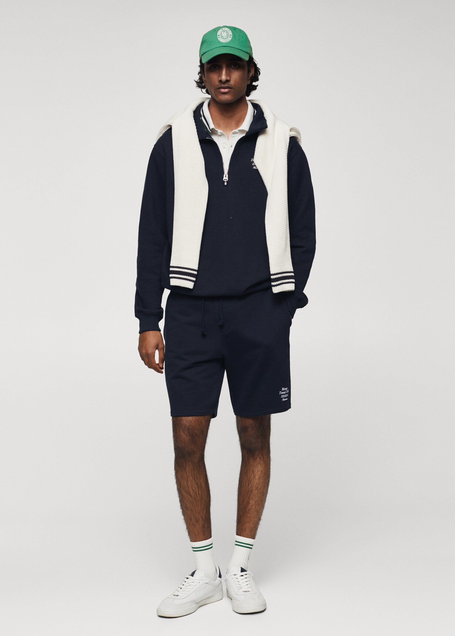 Katoenen sweatshirt met boodschap - Overzichtstekening