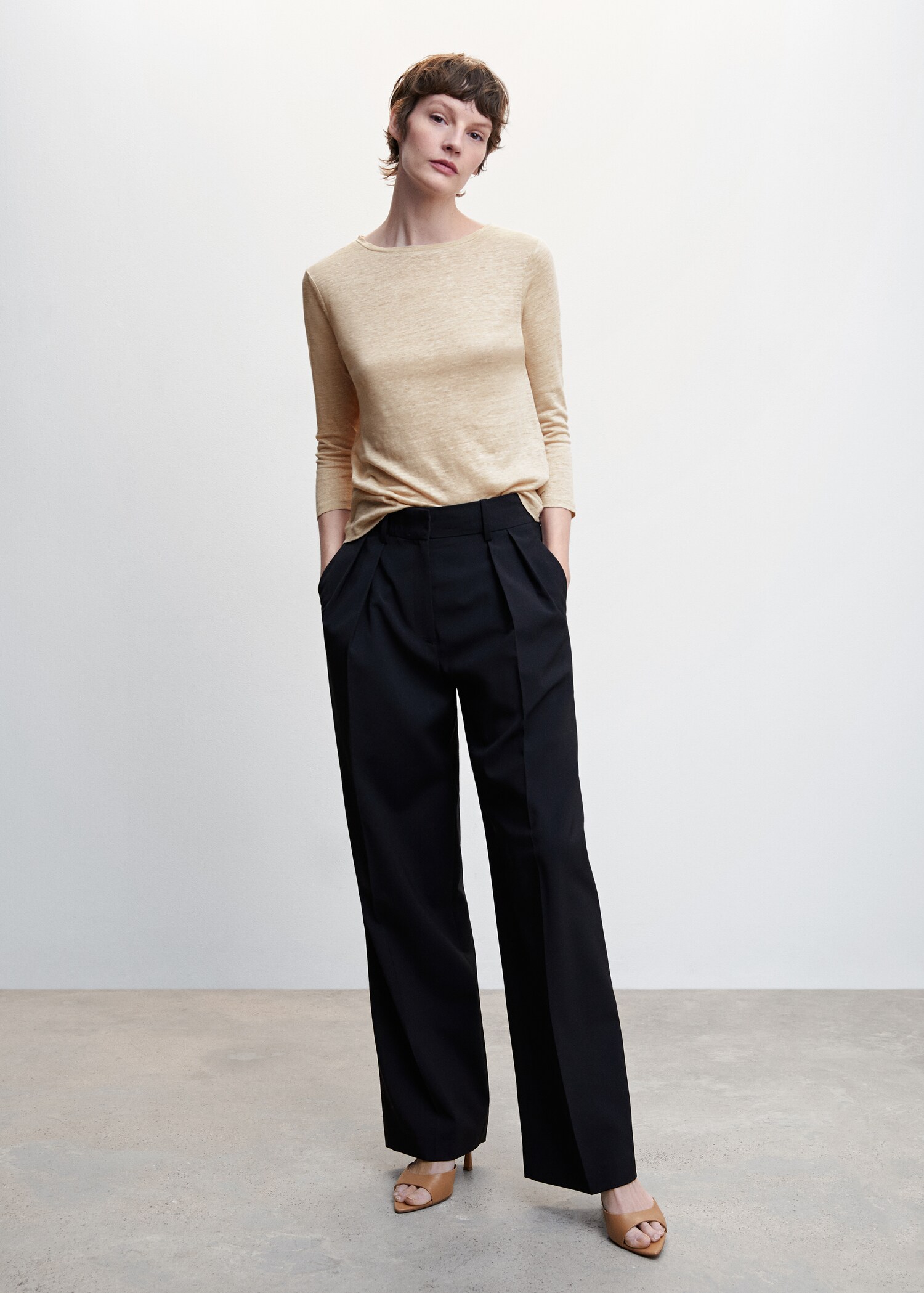 Long-sleeved linen T-shirt - General plane