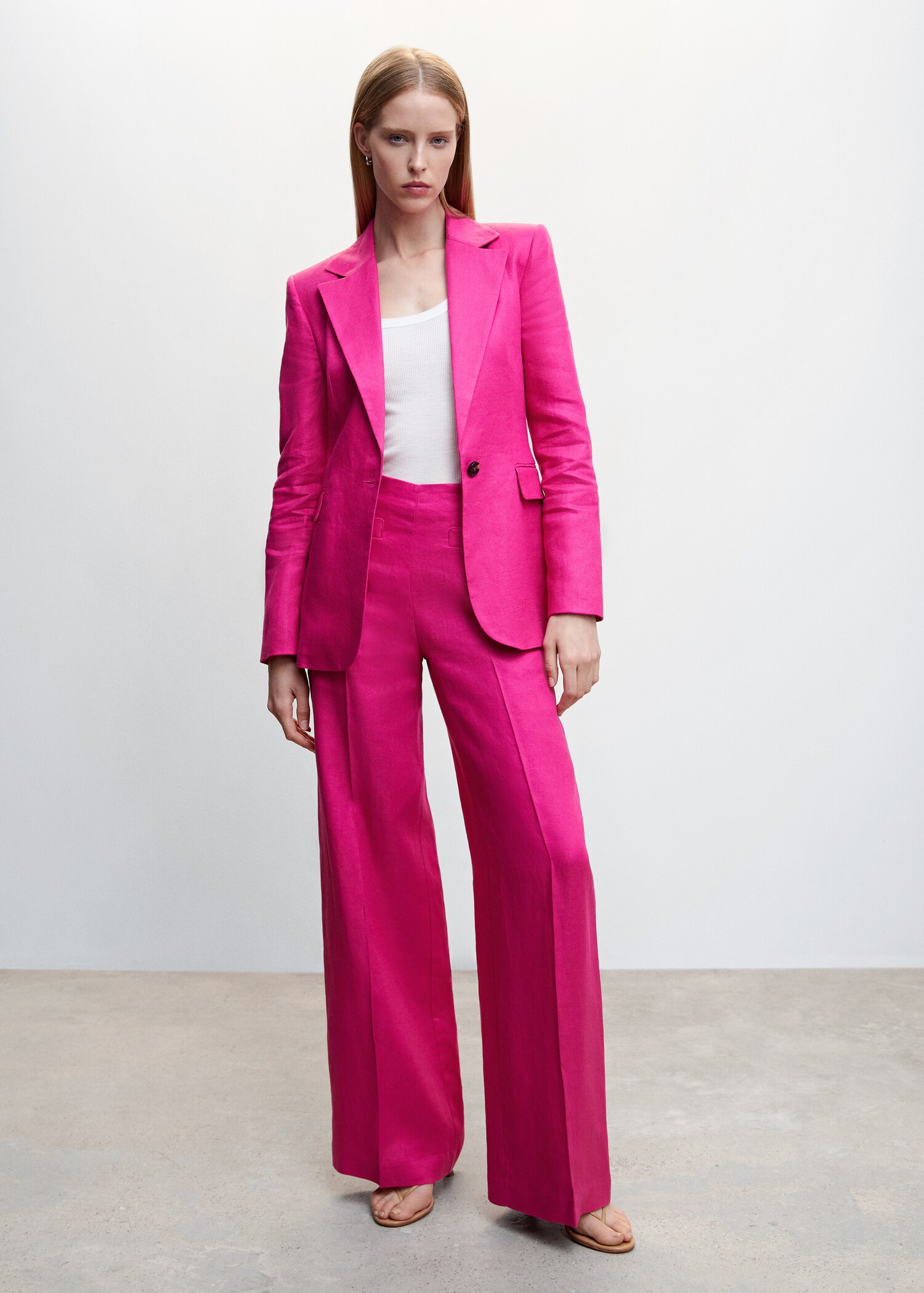 Pantalón traje lino - Plano general