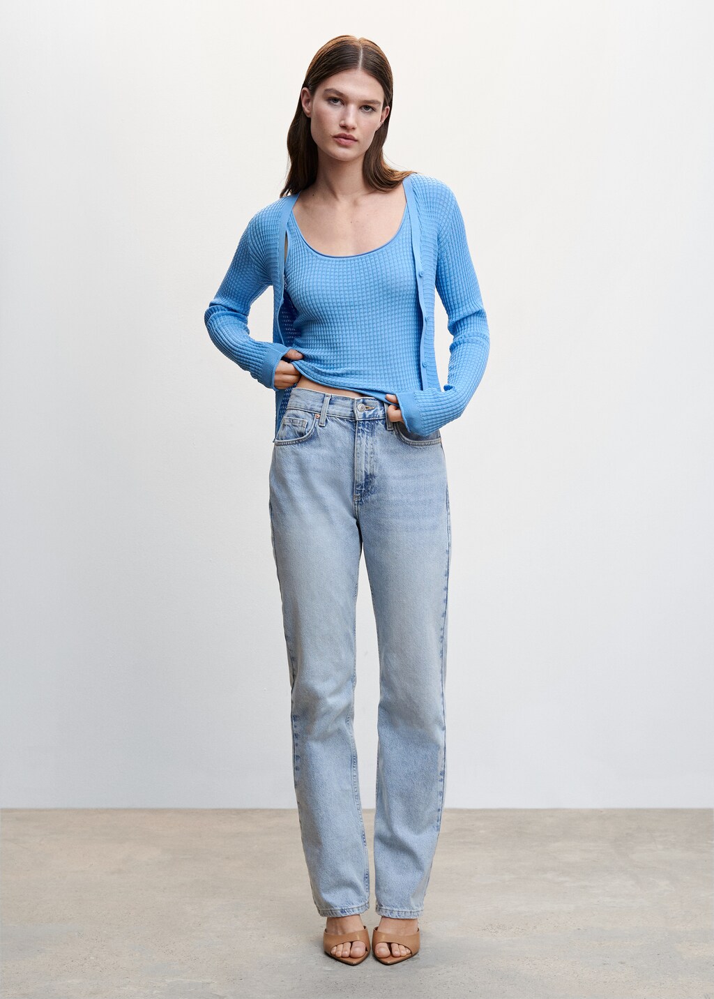 Top with textured straps - Women | MANGO OUTLET USA