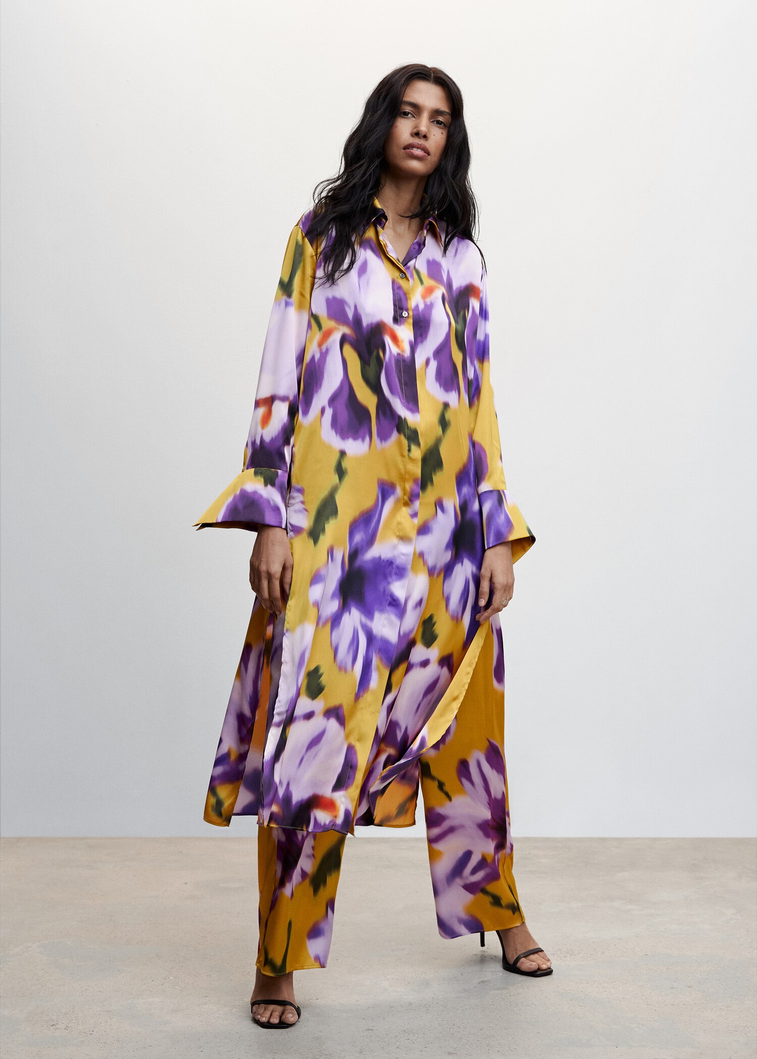 Robe chemisier fleurs - Plan général