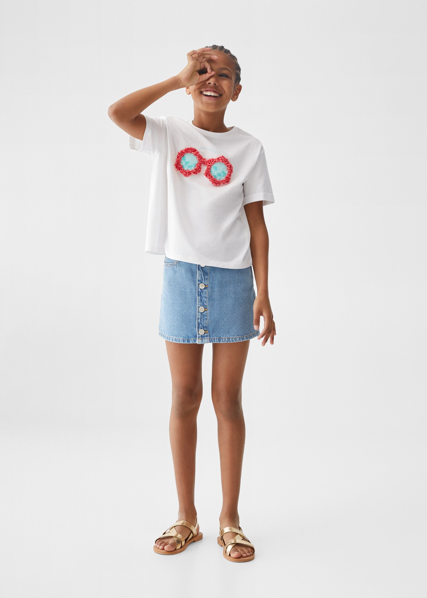 Gemustertes T-Shirt mit Textur - Allgemeine Ansicht