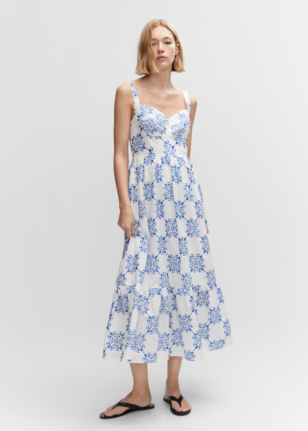 Embroidered flared dress