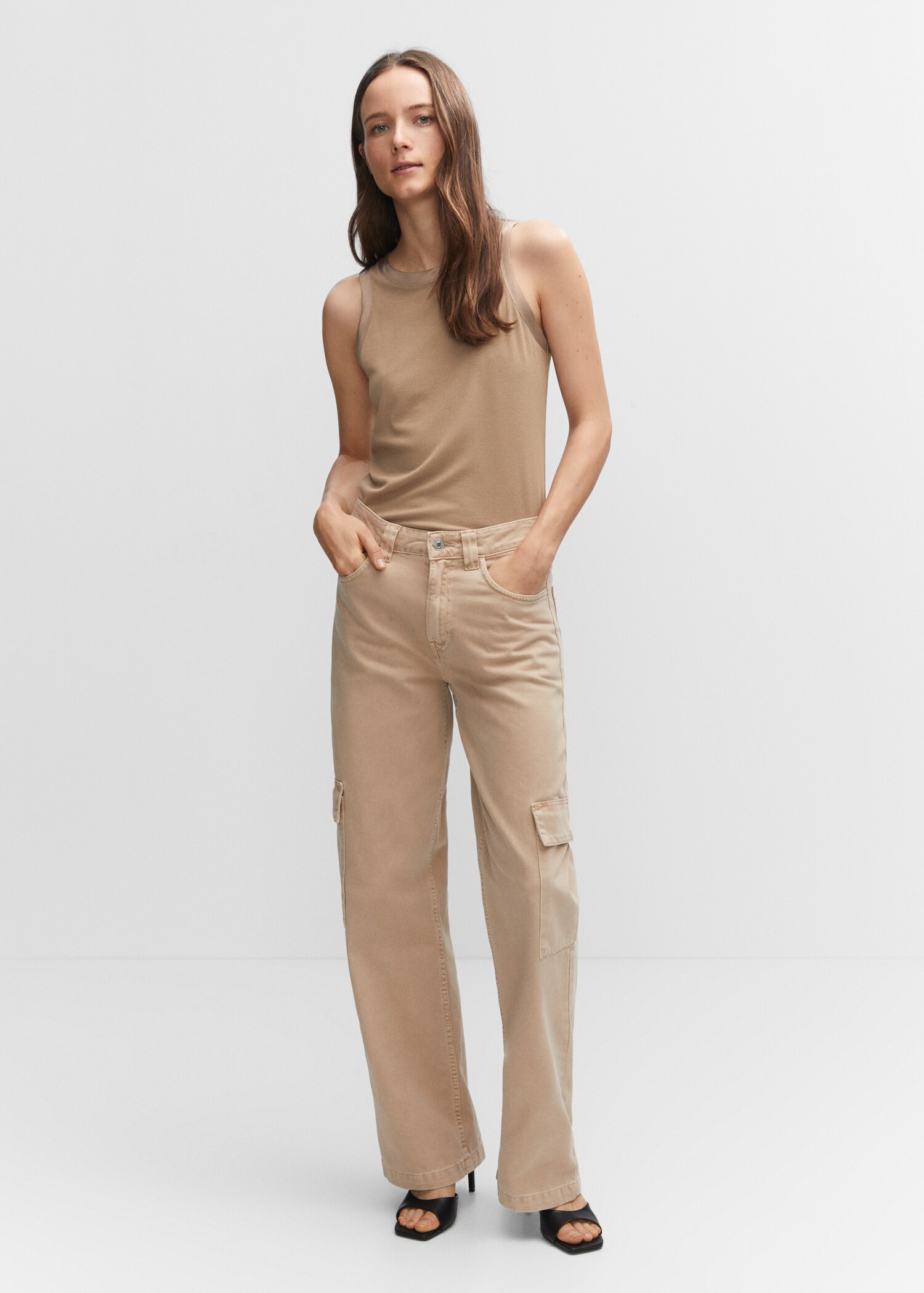 Top with satin details  - General plane