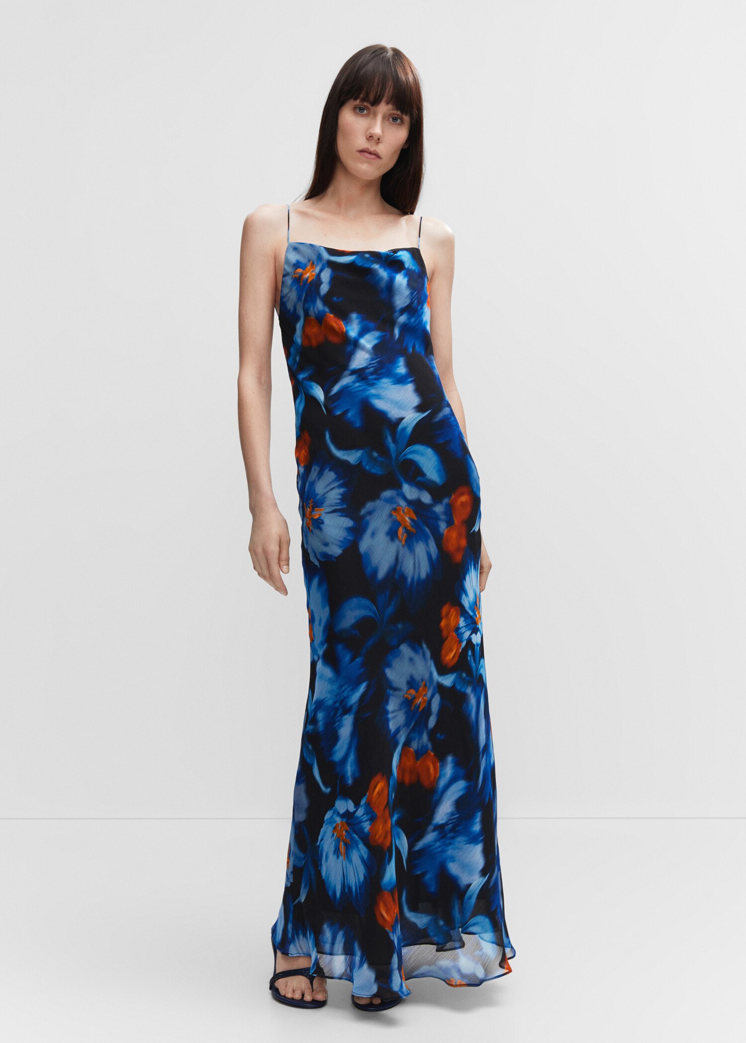 Geblümtes Chiffon-Kleid - Allgemeine Ansicht