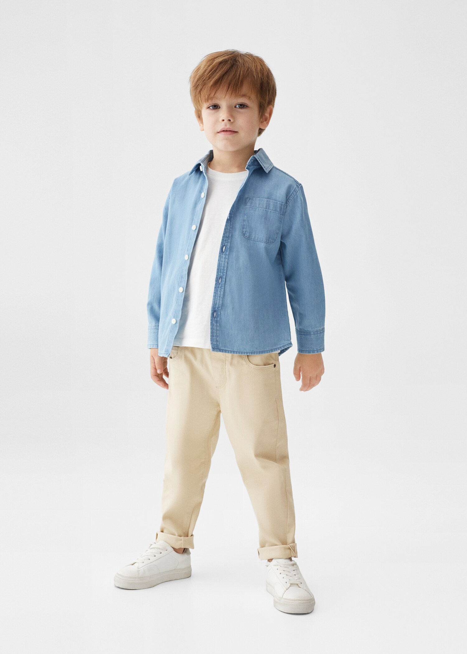 Straight-fit trousers with elastic waist - General plane
