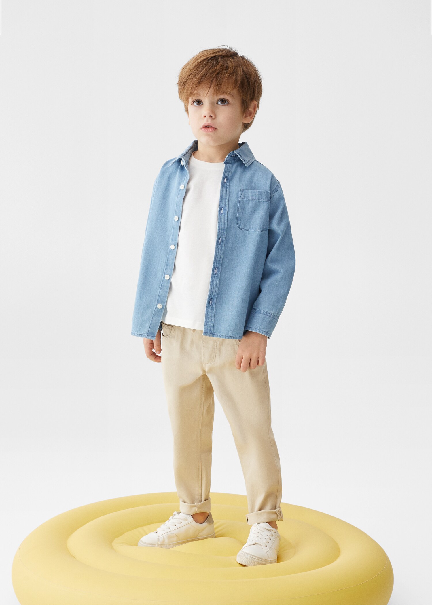 Regular-fit denim shirt with pocket - General plane