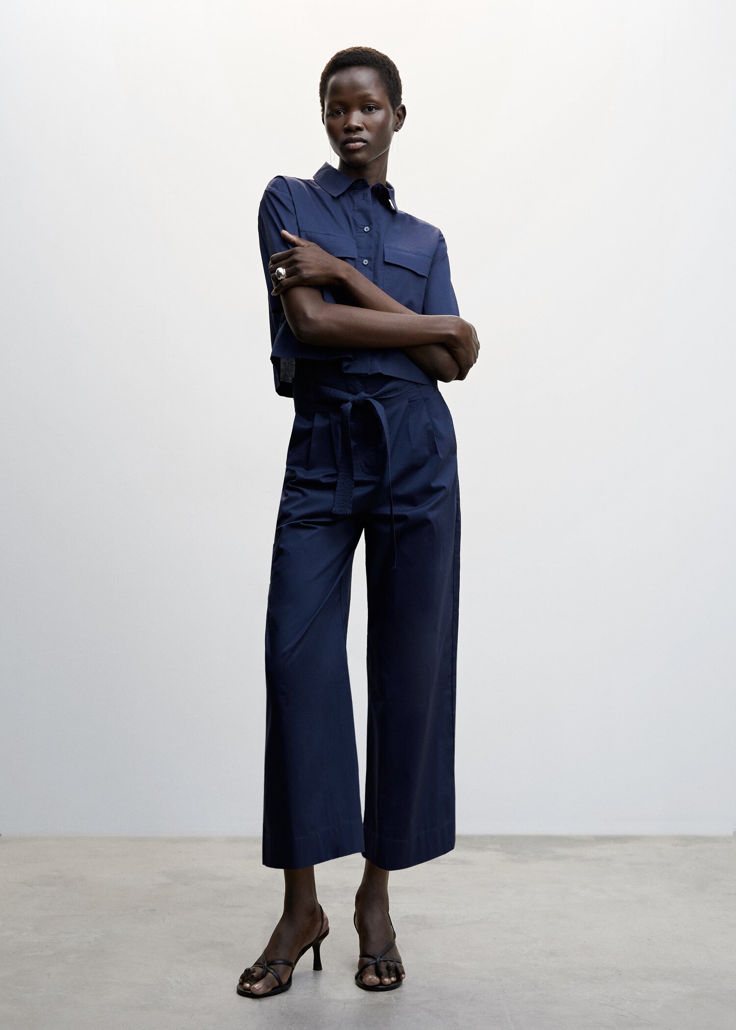 Pleated culottes trousers - General plane