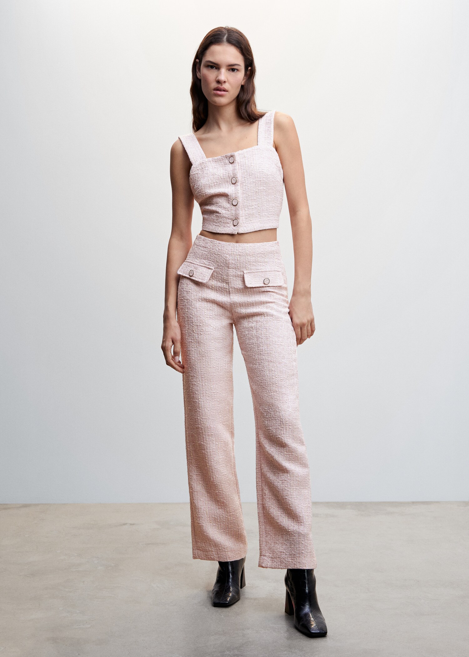 Tweed top with buttons - General plane