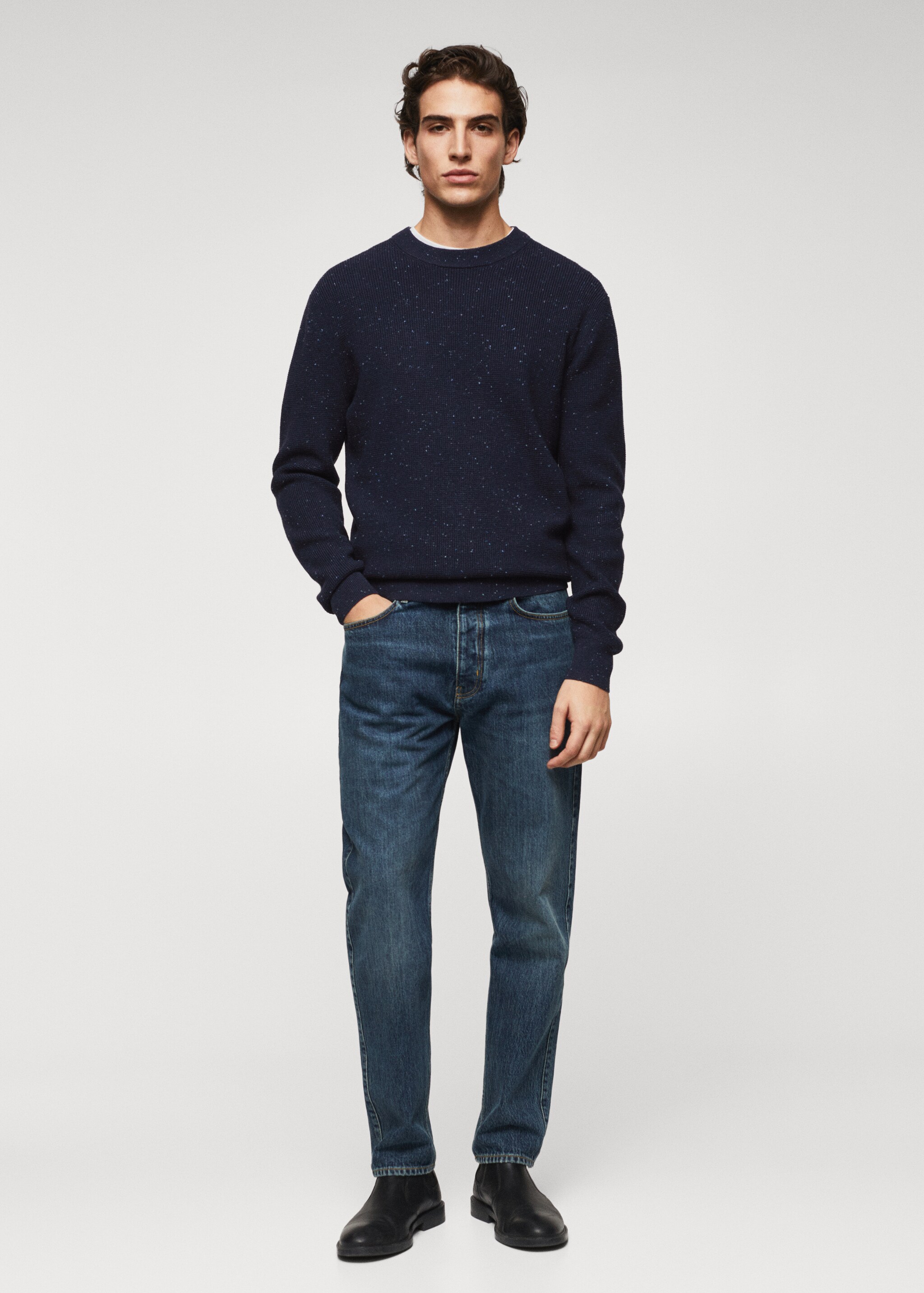 Structured flecked sweater - General plane