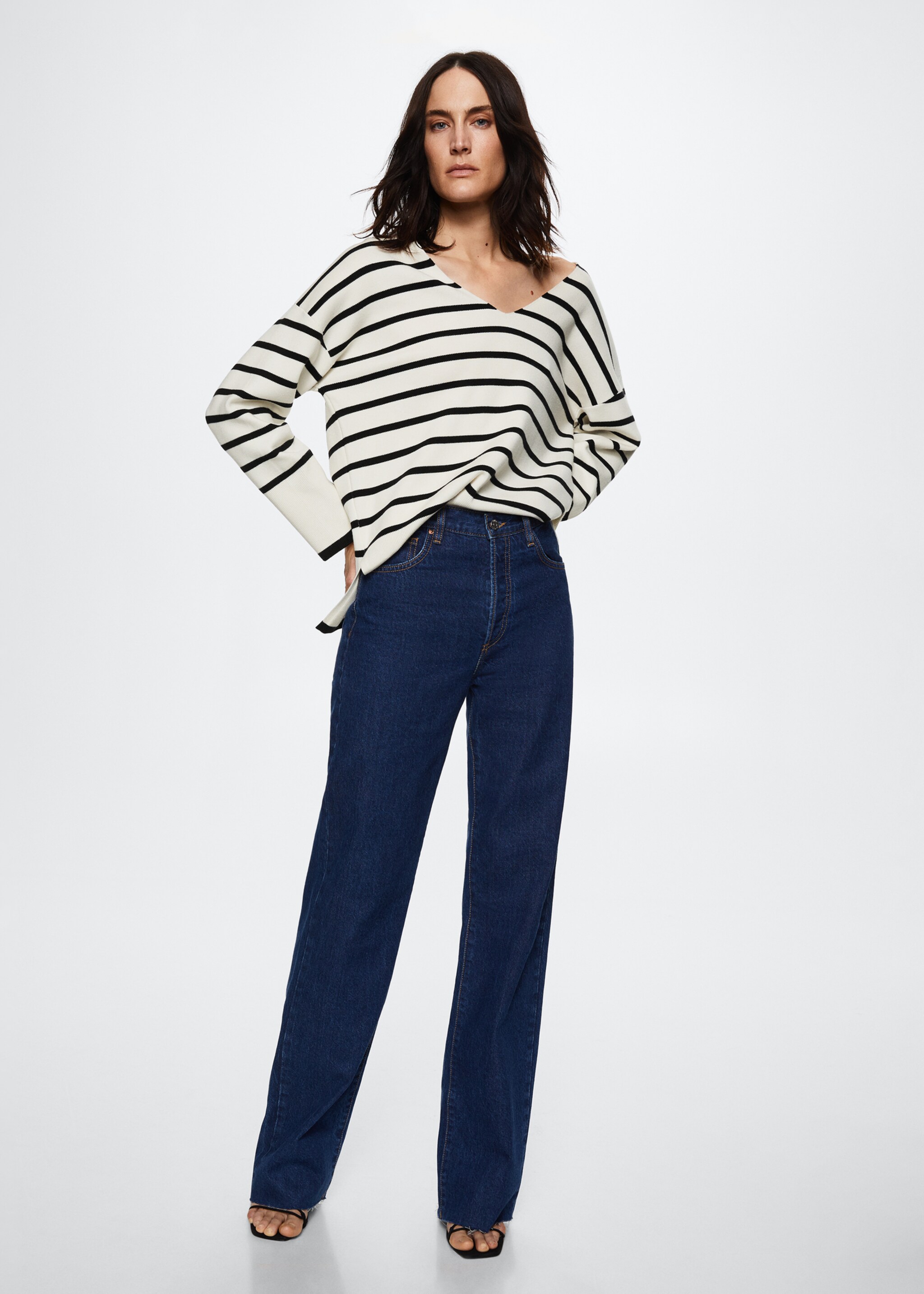 Jersey rayas oversize - Plano general, Crudo. Ref: 47021317-00.