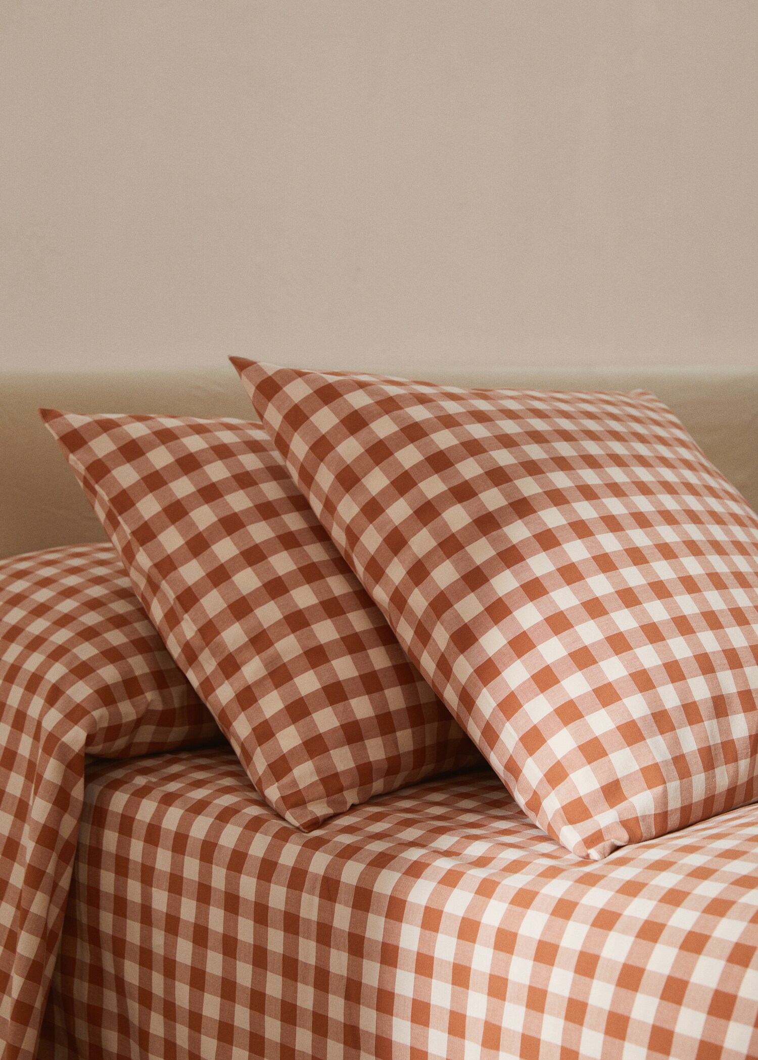 100% cotton gingham check pillow cases 50x75cm (2u) - General plane