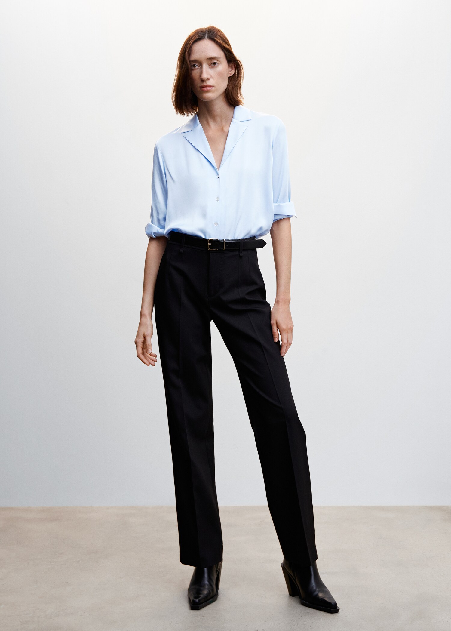 Lapels flowy shirt - General plane