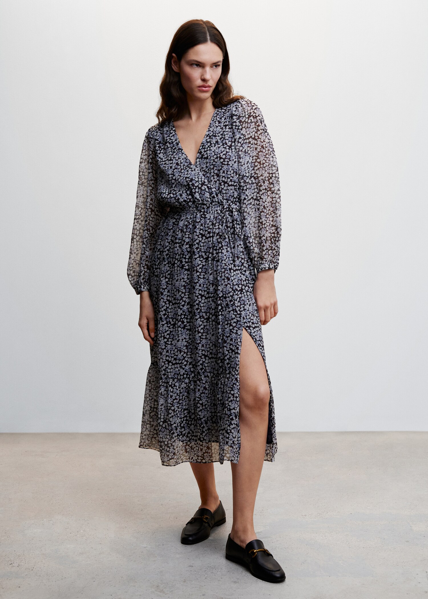 Vestido estampado flores - Plano geral