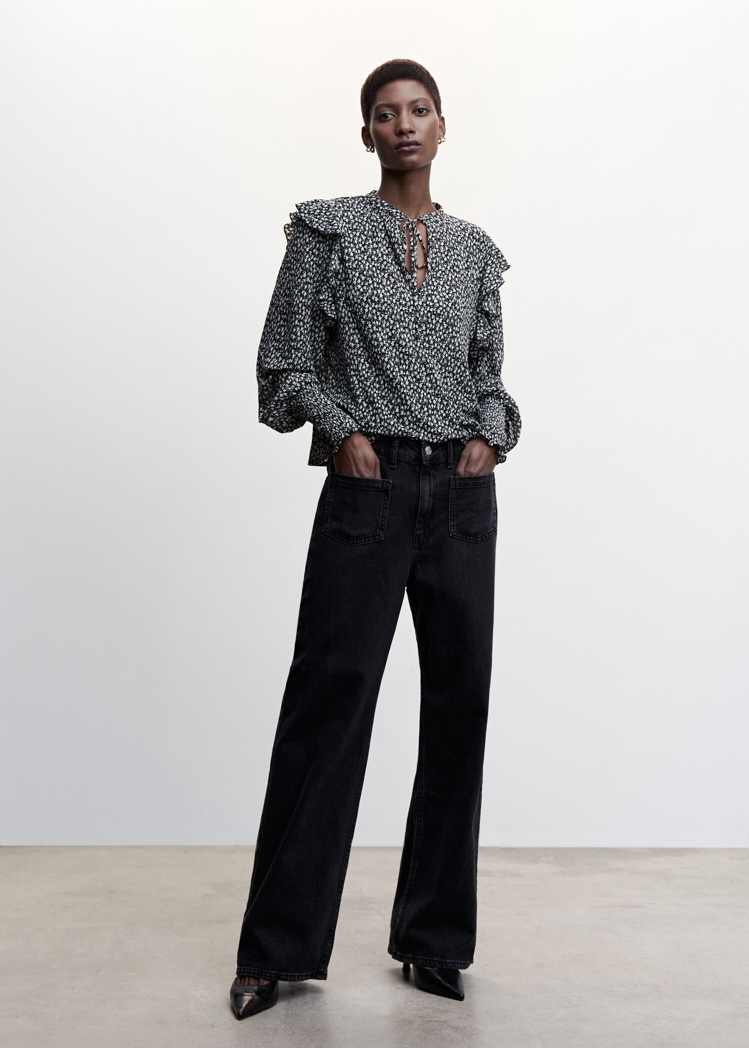 Blouse texturée volants - Plan général
