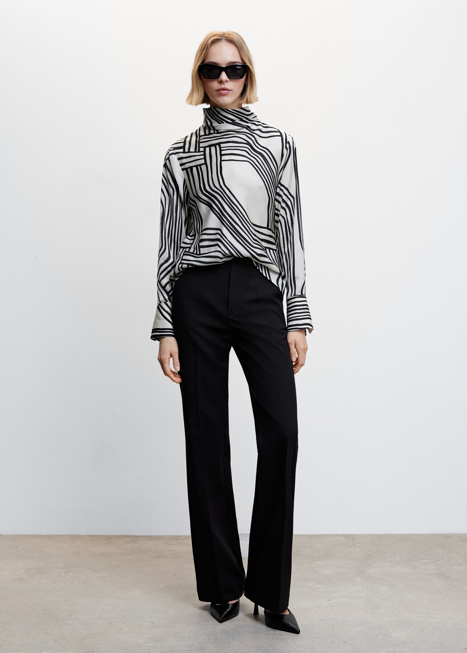 Blouse satinée imprimée - Plan général
