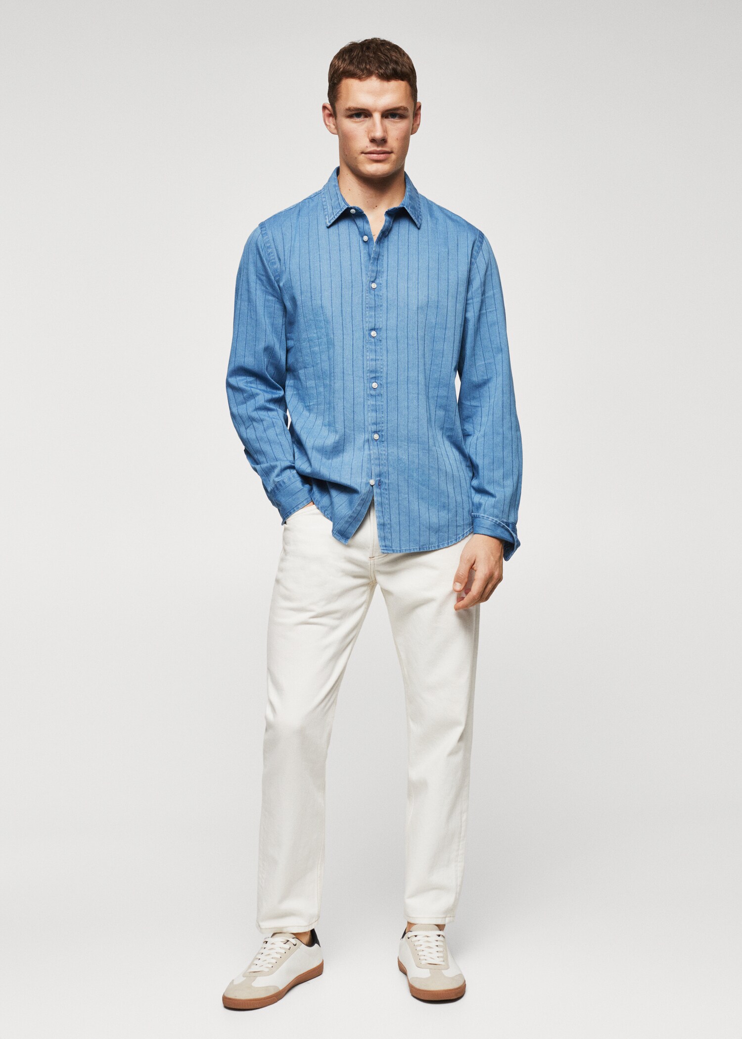 Striped denim shirt - General plane