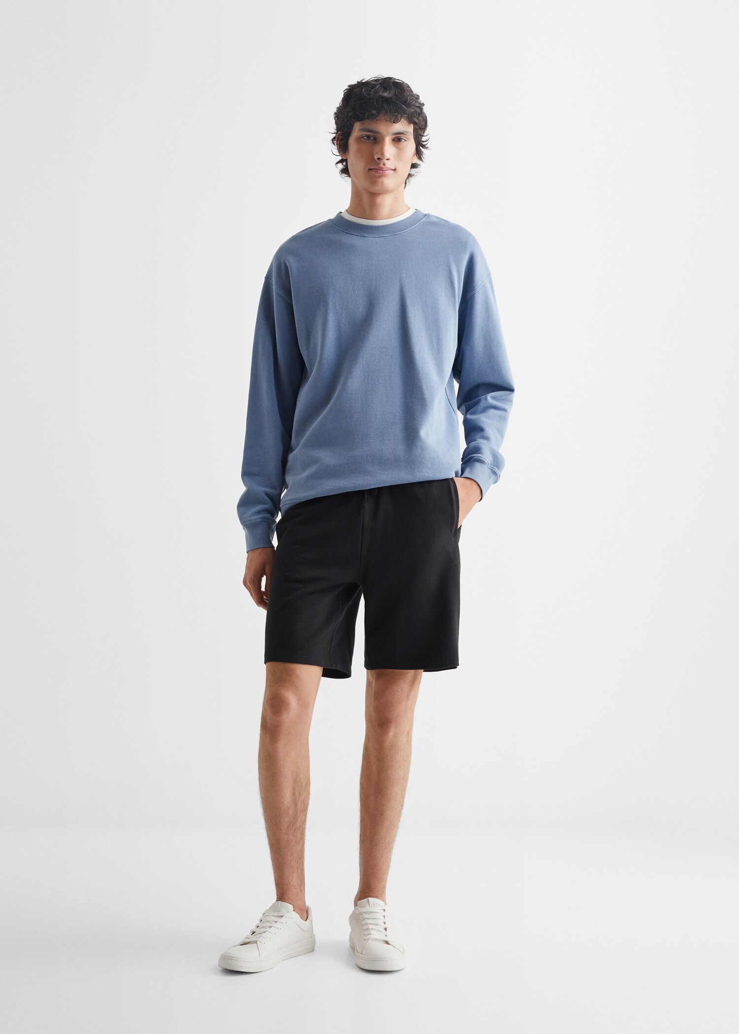 Cotton jogging Bermuda shorts - General plane