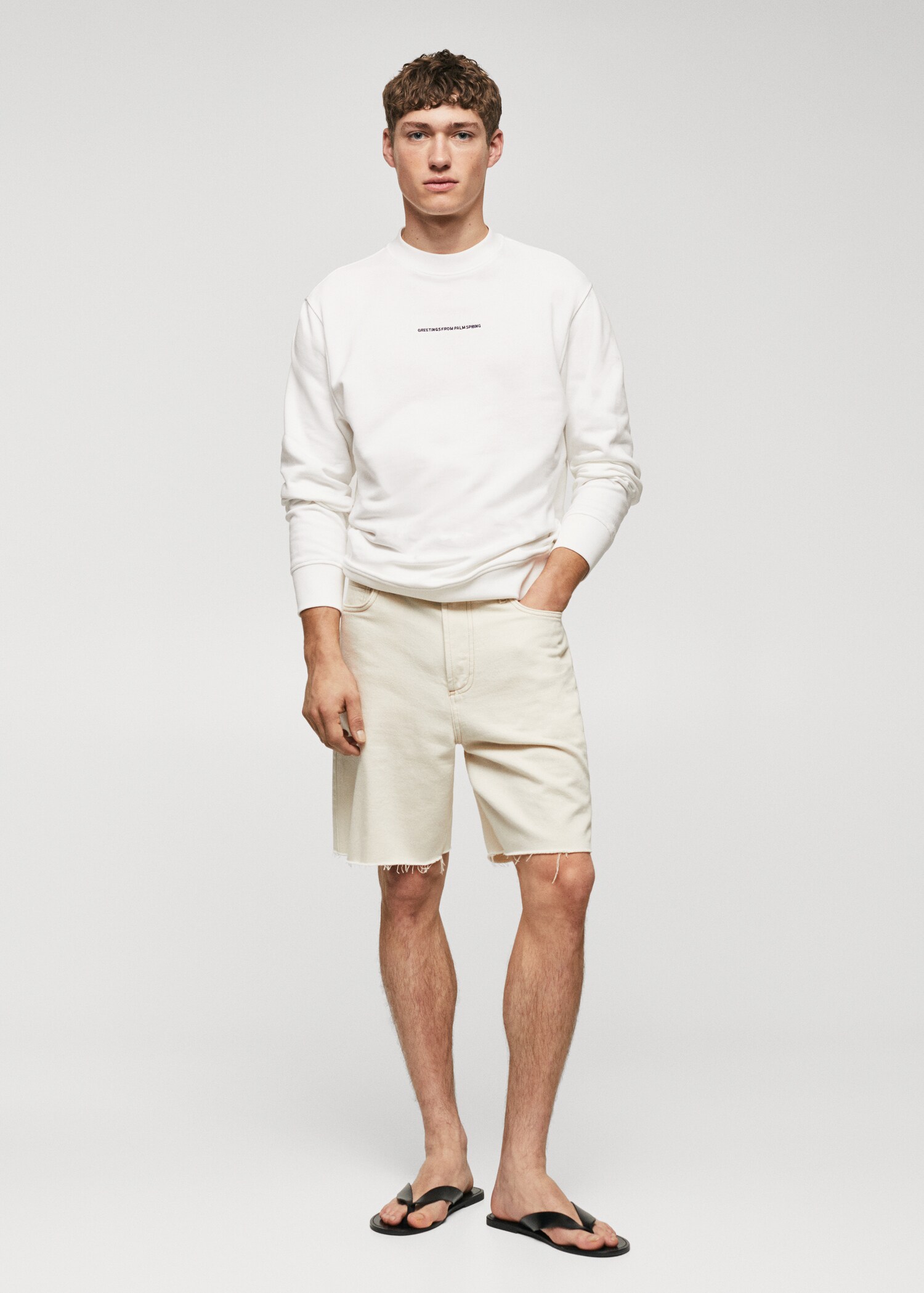 Gemustertes Baumwoll-Sweatshirt - Allgemeine Ansicht