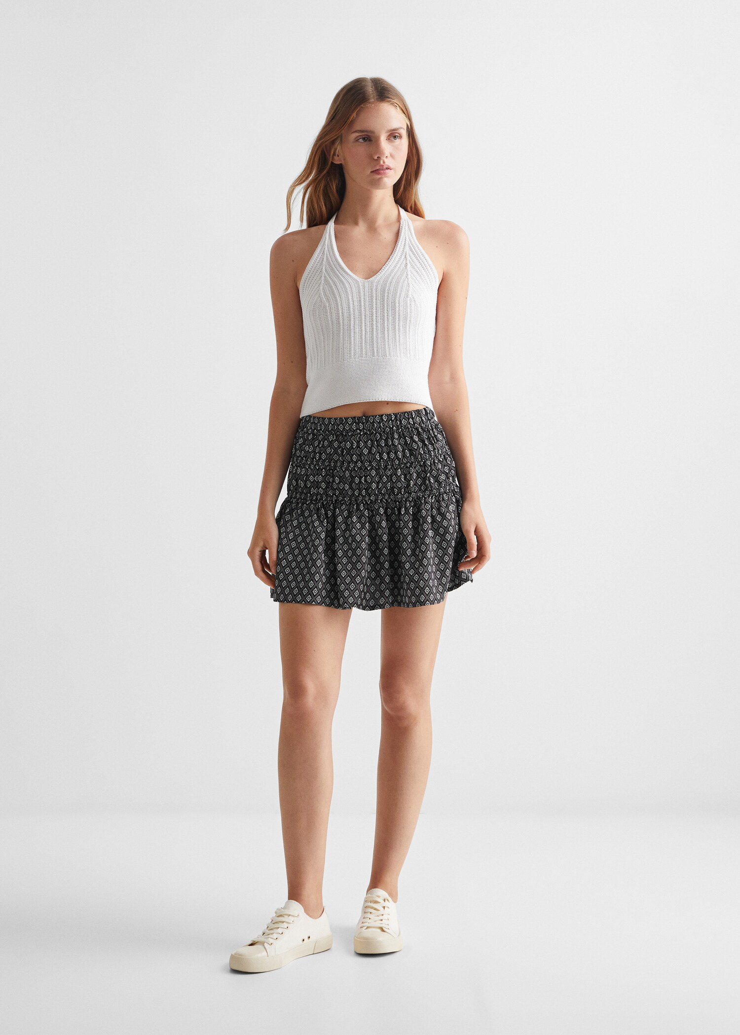 Ruffle printed skirt - General plane