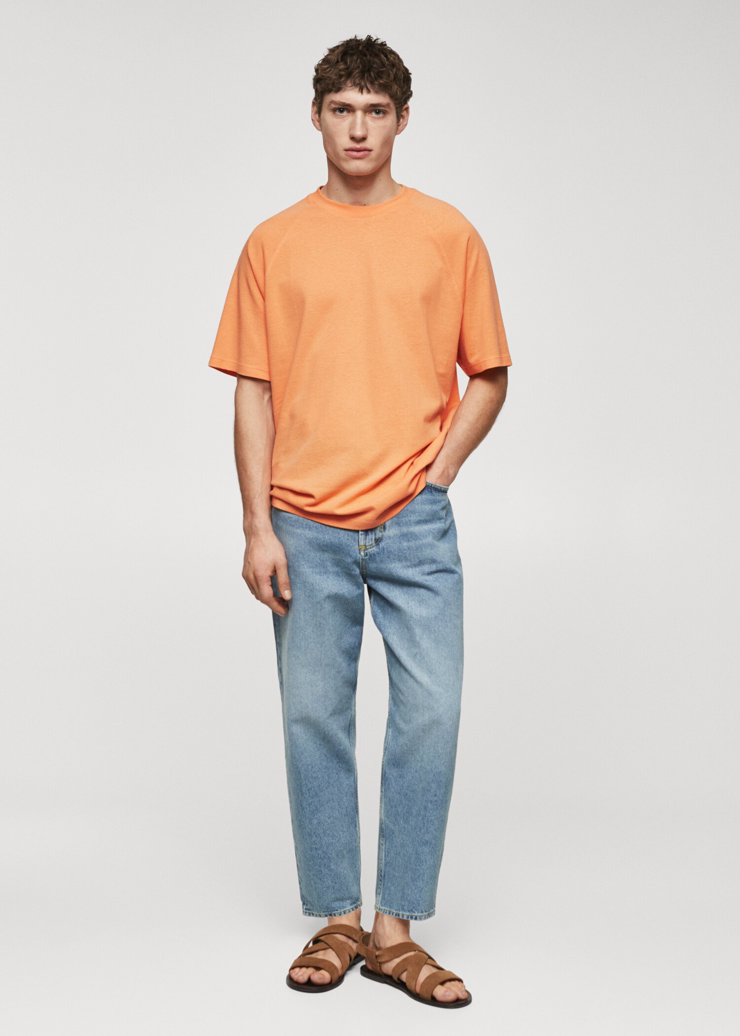 Textured cotton T-shirt - General plane