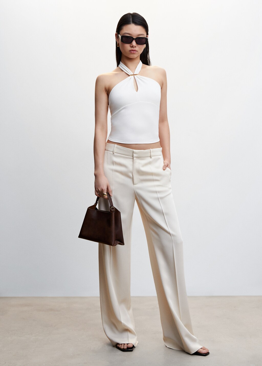 Halter top with metal detail - Women | MANGO OUTLET USA