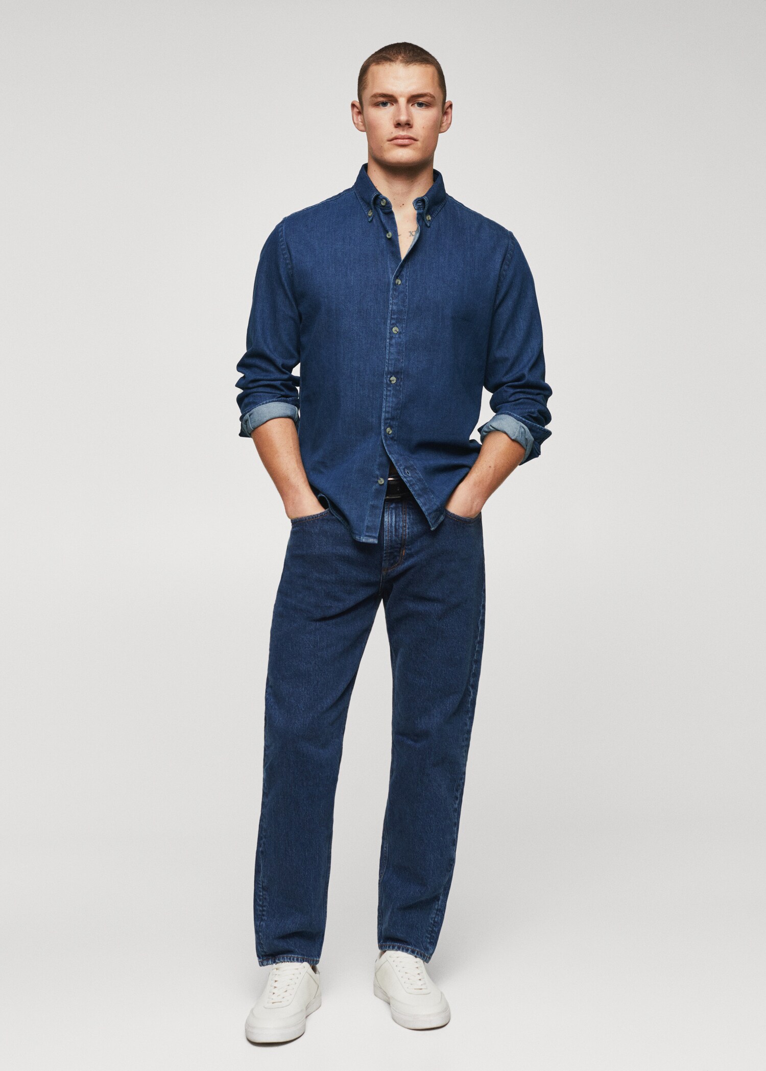 Slim-fit denim shirt - General plane