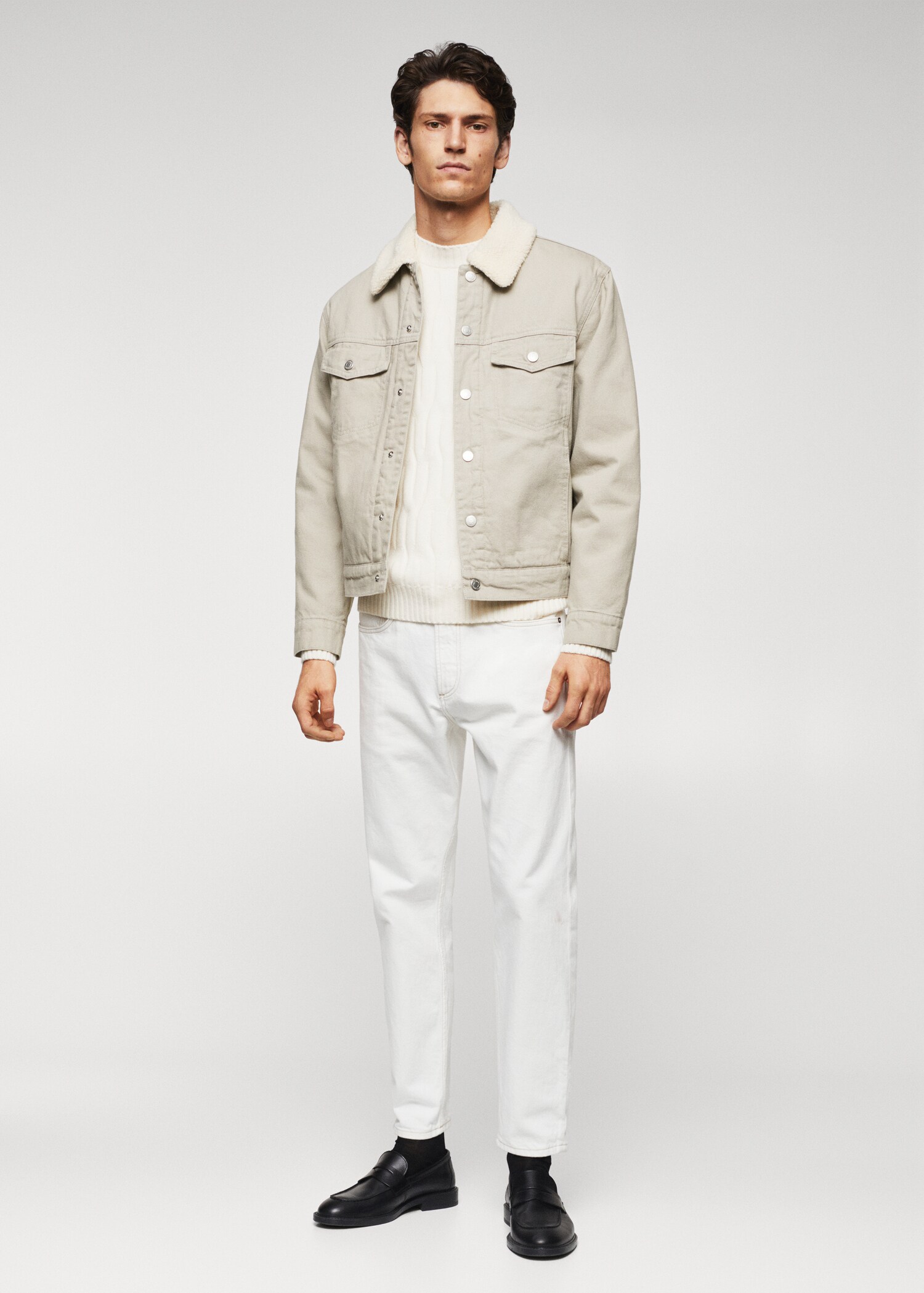 Shearling denim jacket - General plane