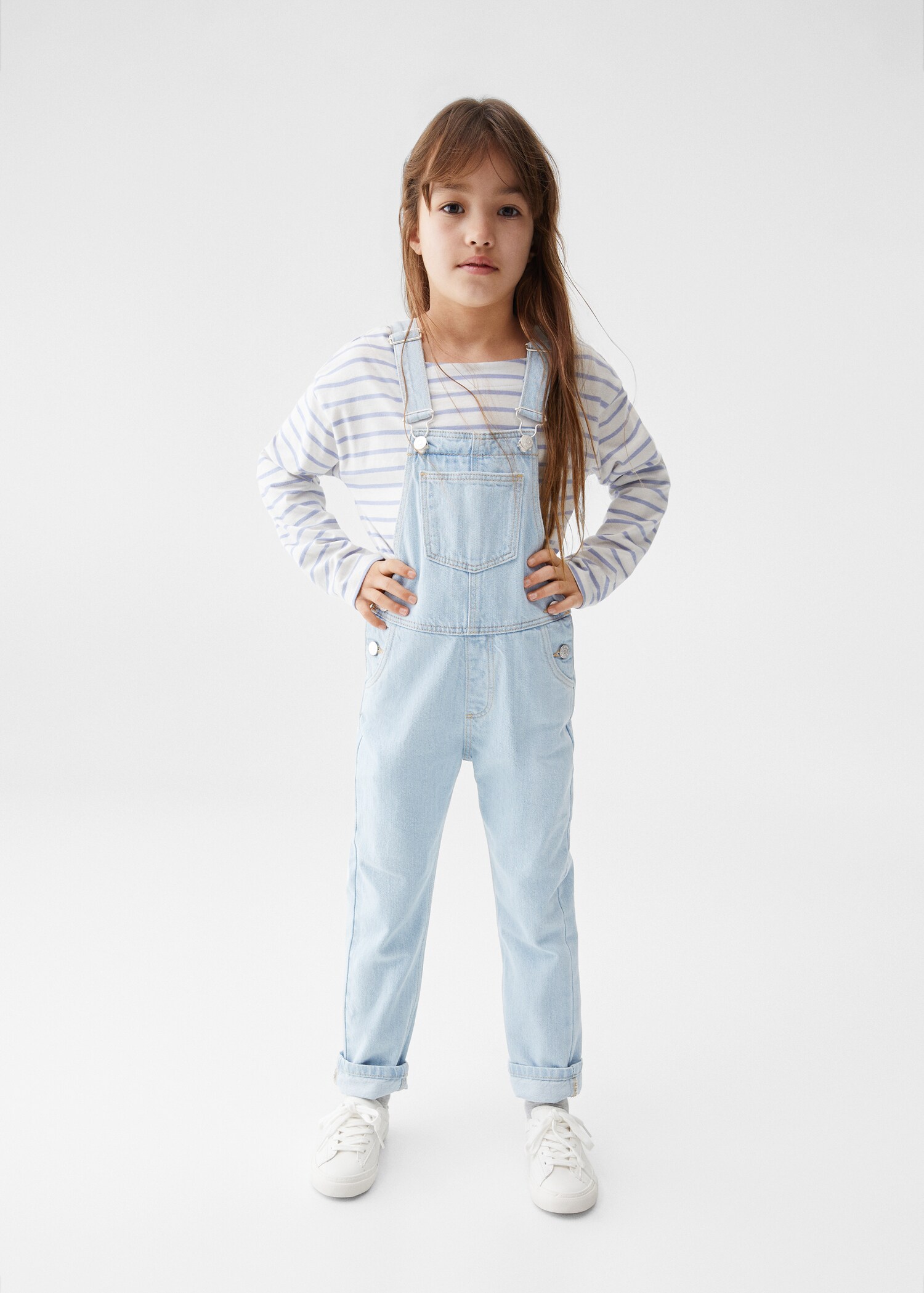 Lined denim dungarees - General plane