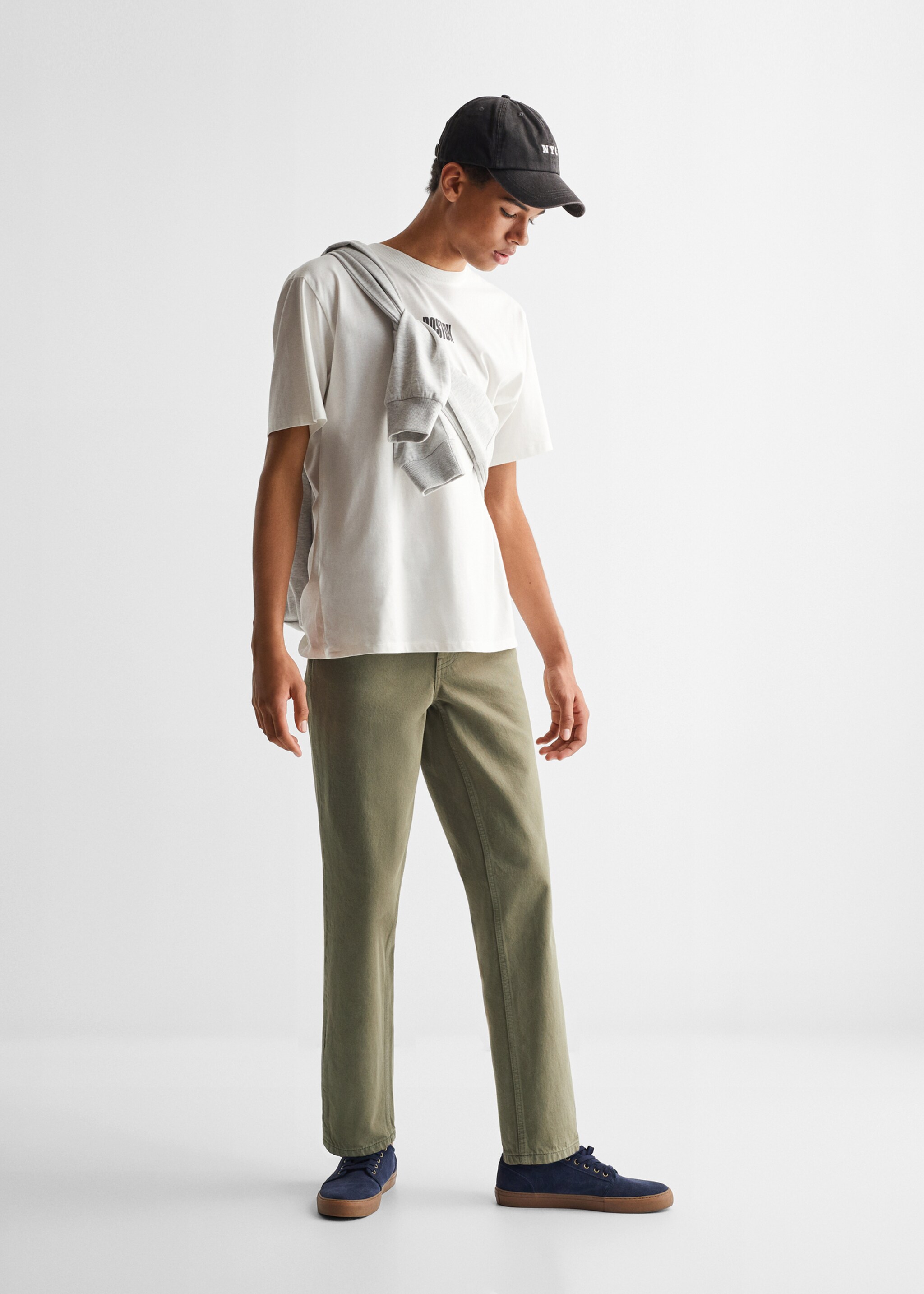 Katoenen regular-fit broek - Overzichtstekening