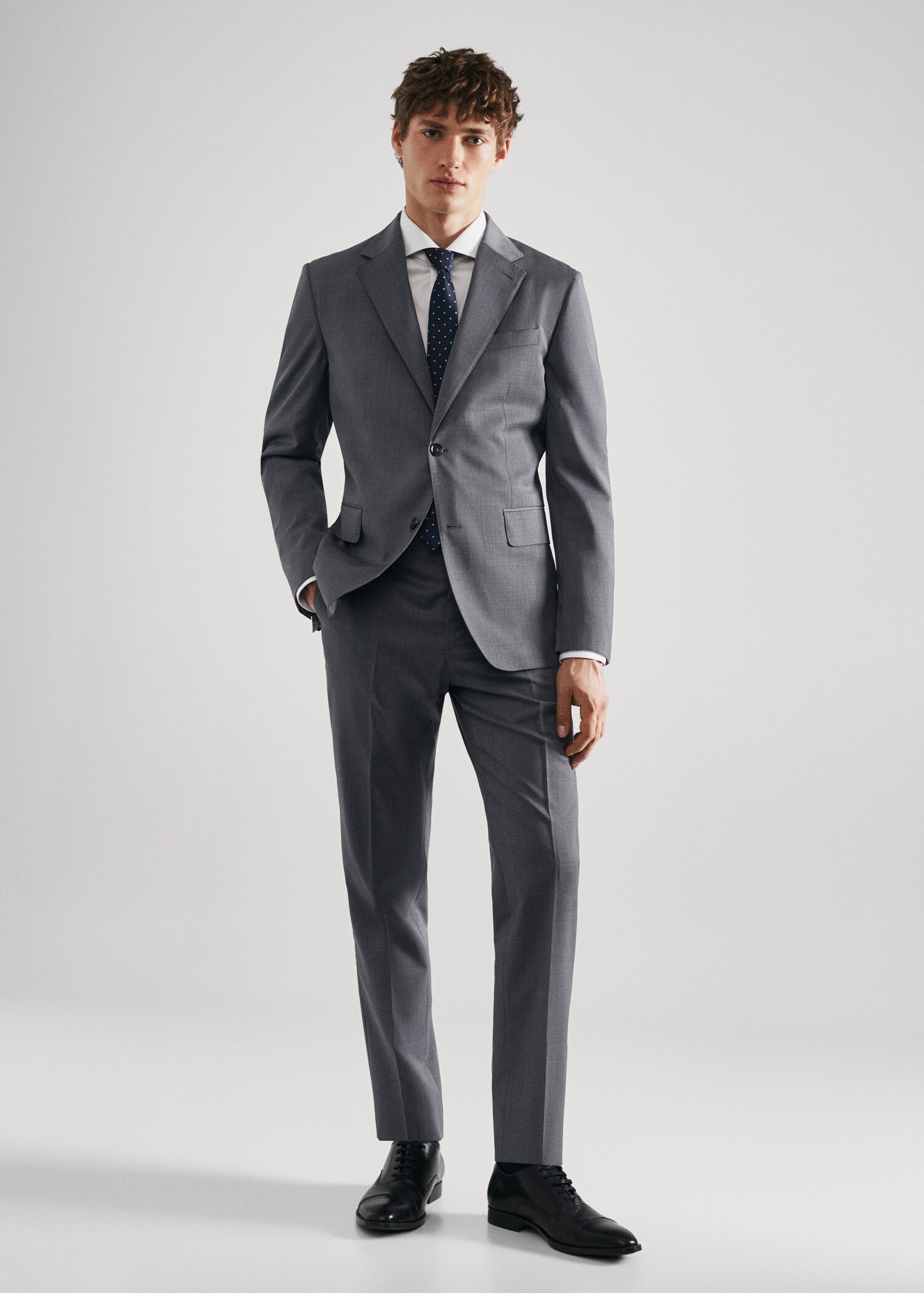 Slim fit virgin wool suit blazer - General plane