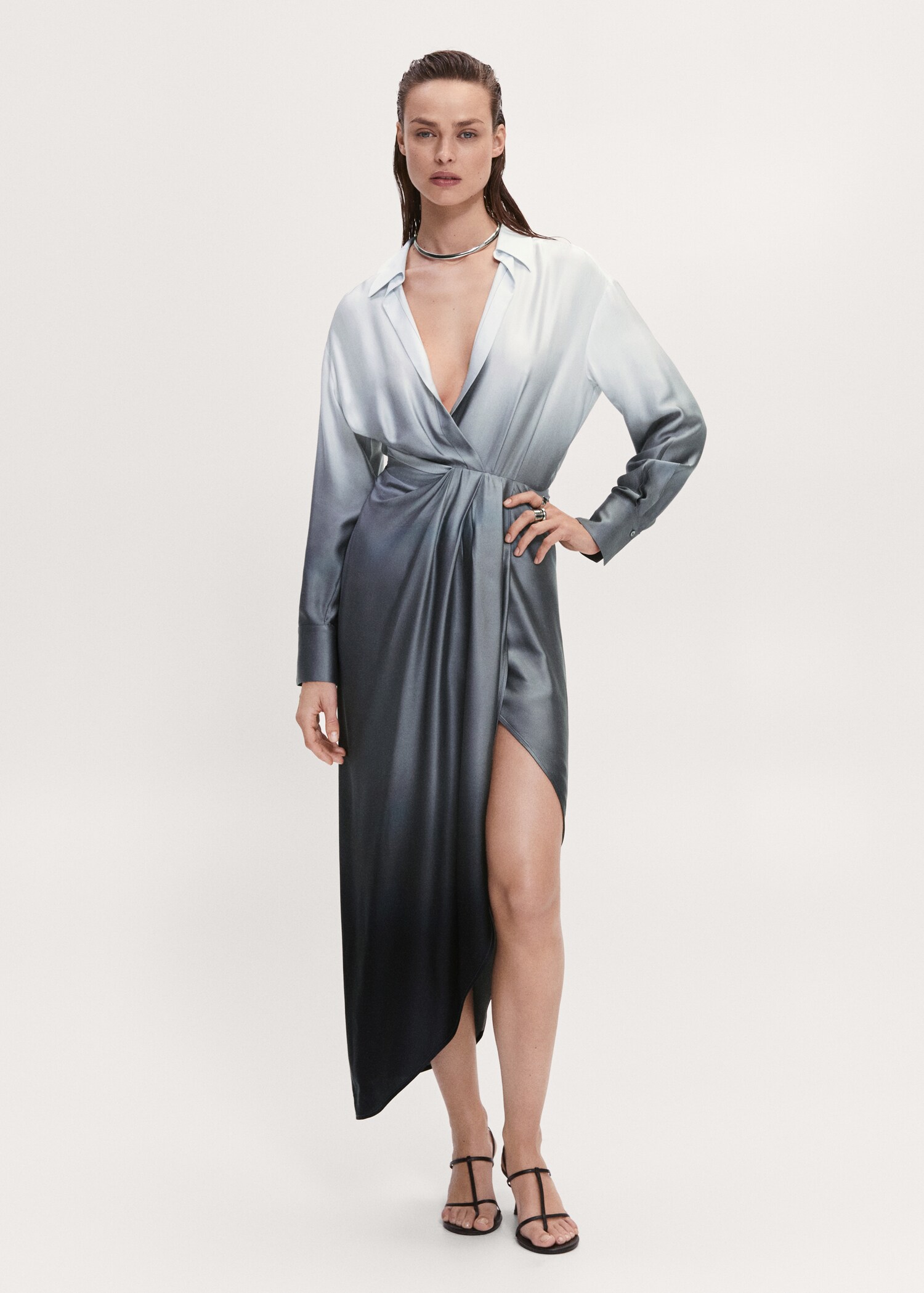 Robe chemisier effet tie and dye - Plan général