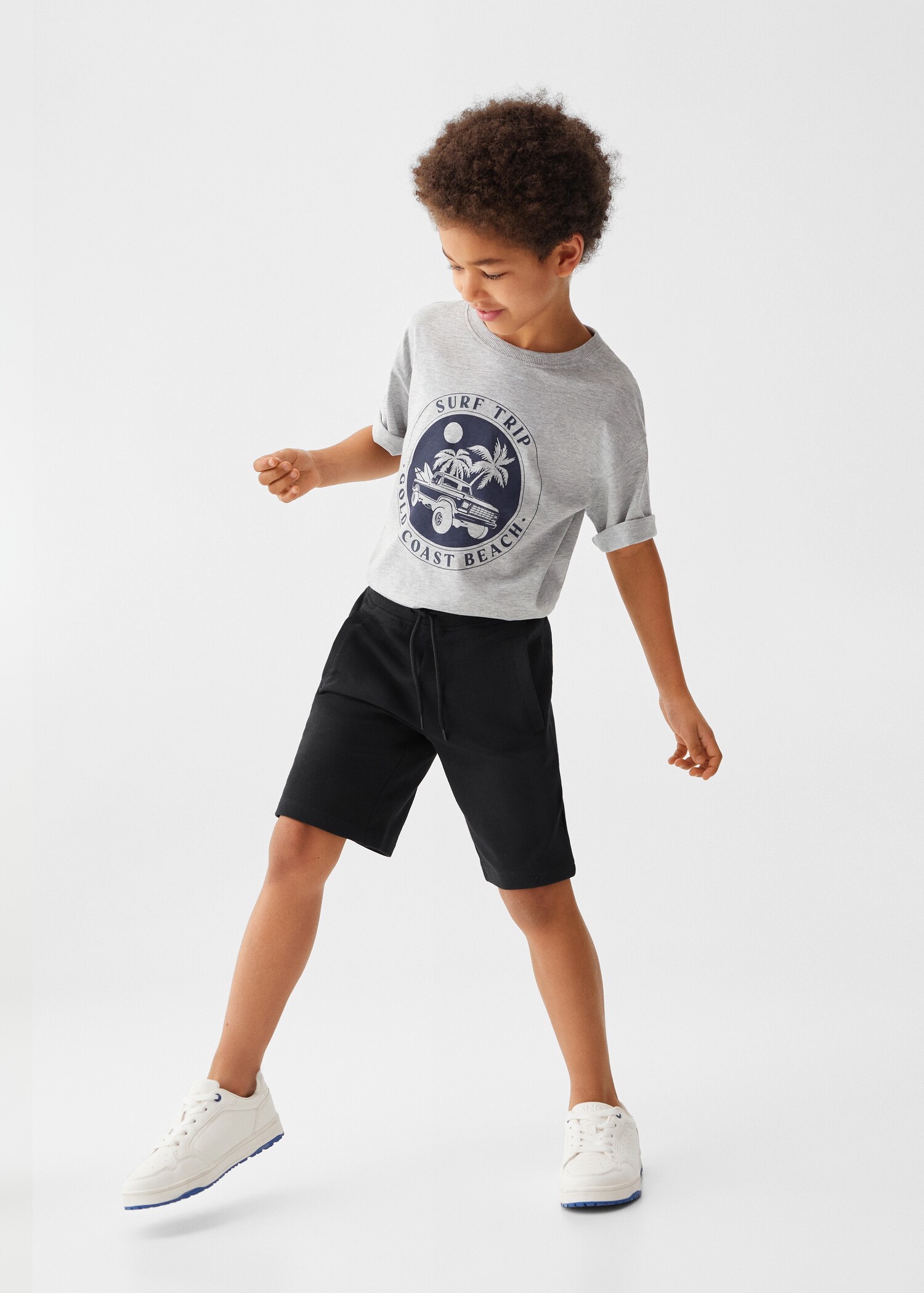 Jogger cotton Bermuda shorts - General plane