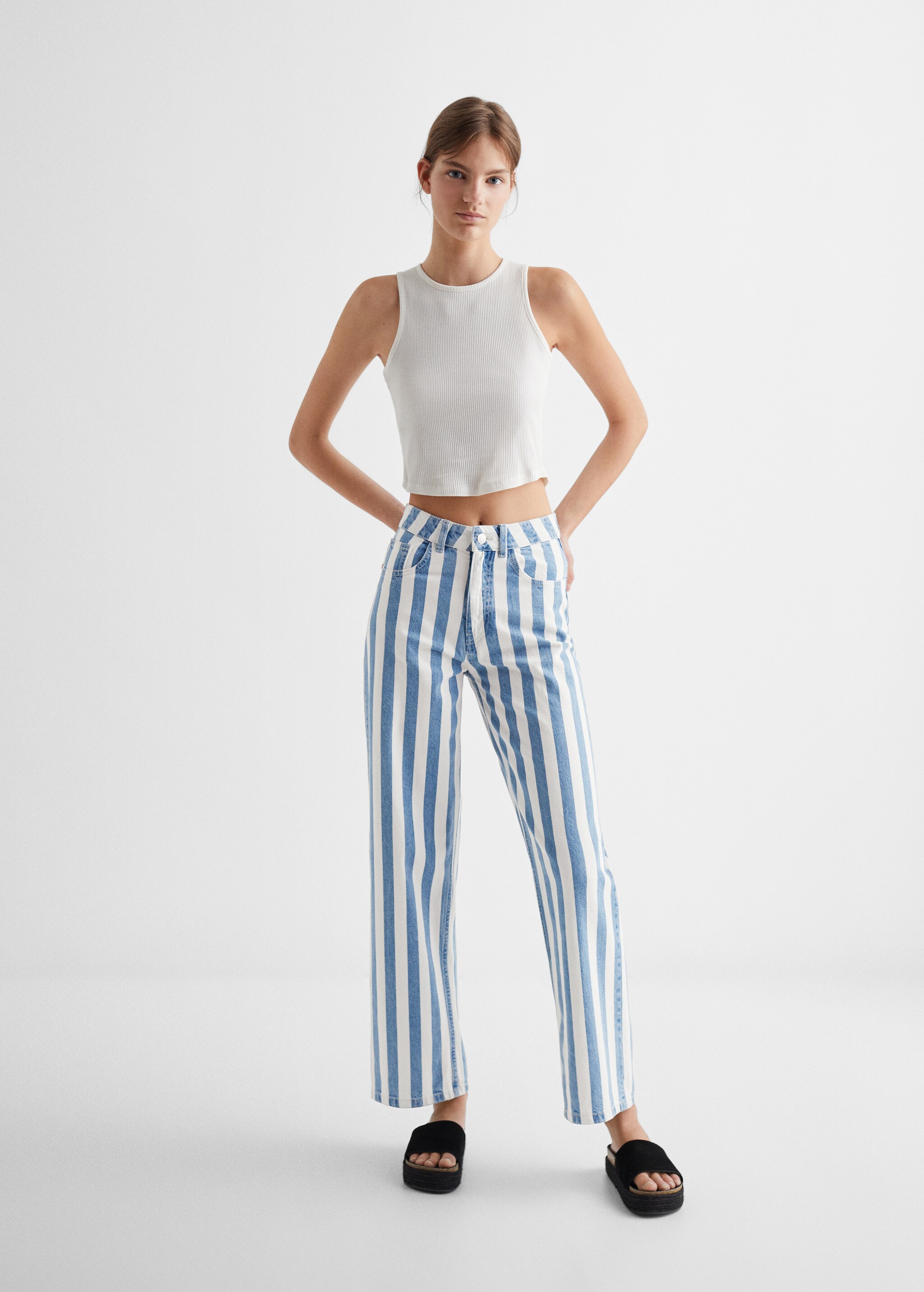 Straight striped jeans - General plane