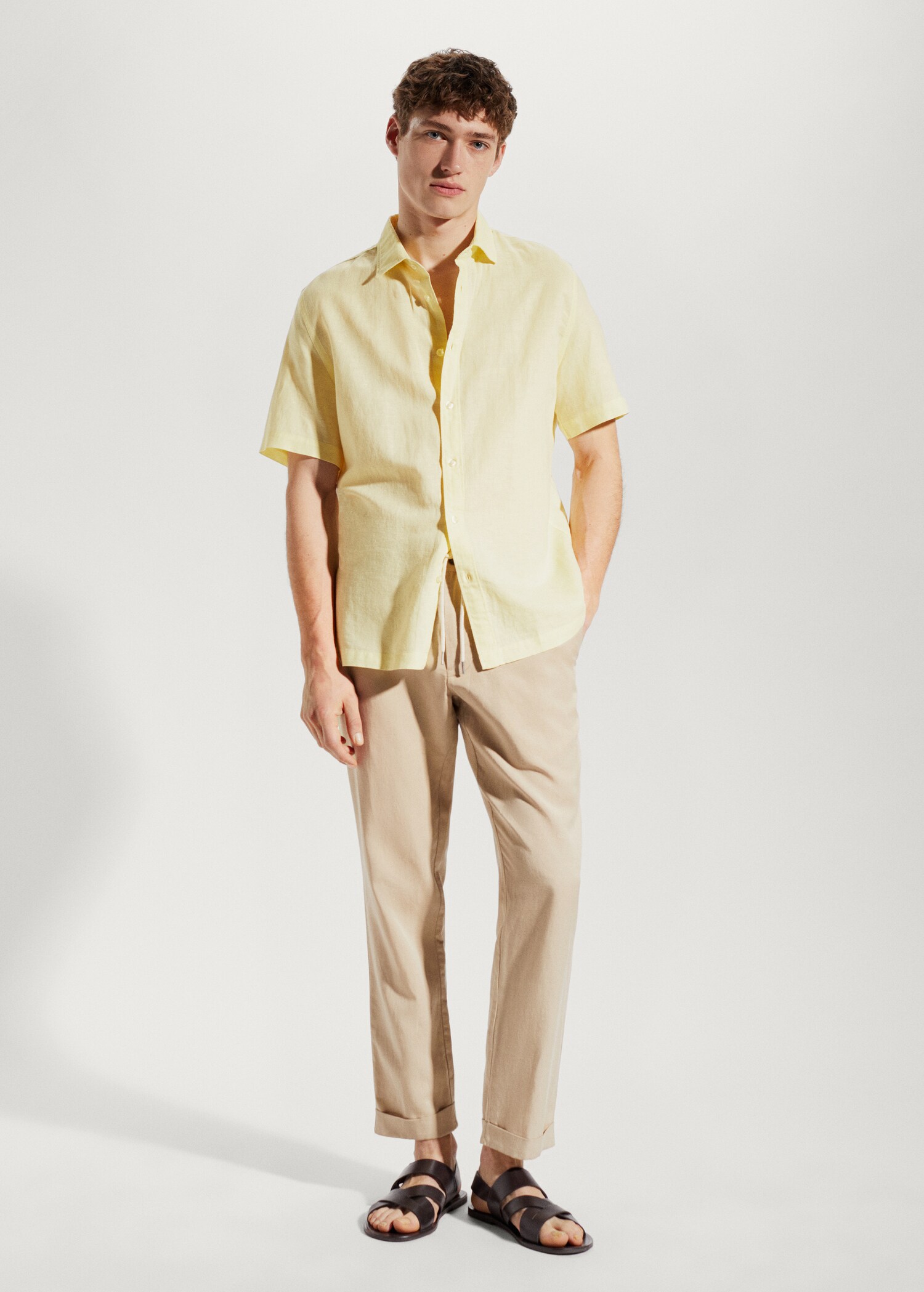 Camisa 100% lino manga corta - Plano general
