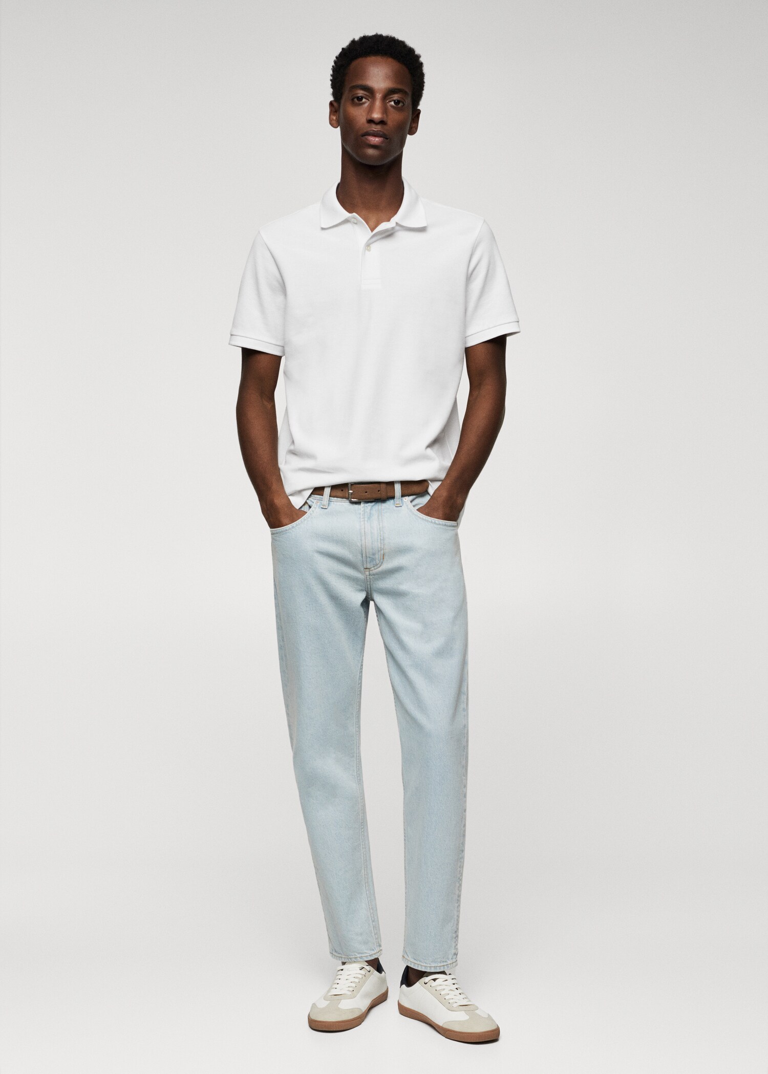 Cotton piqué polo shirt - General plane
