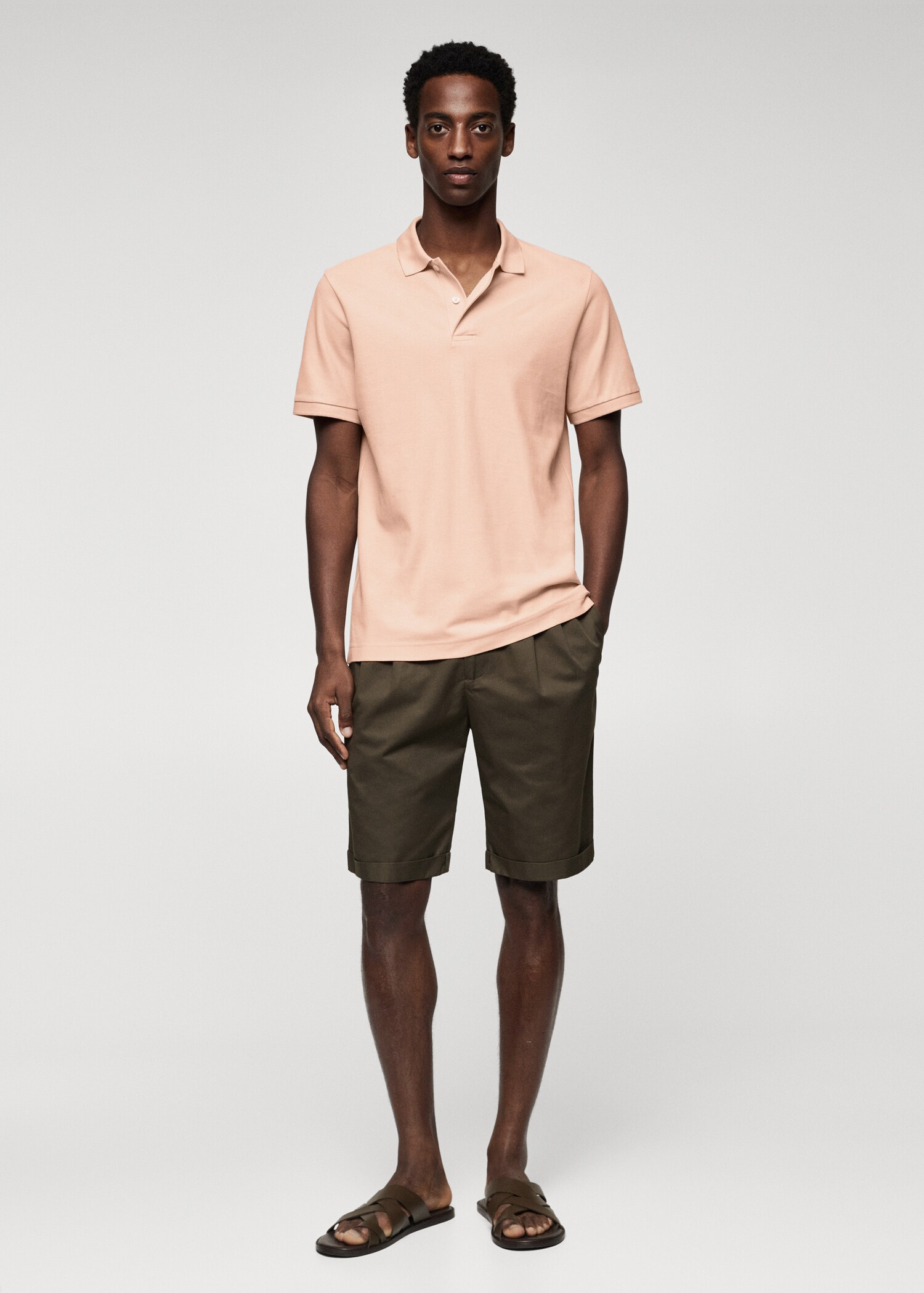 Cotton piqué polo shirt - General plane