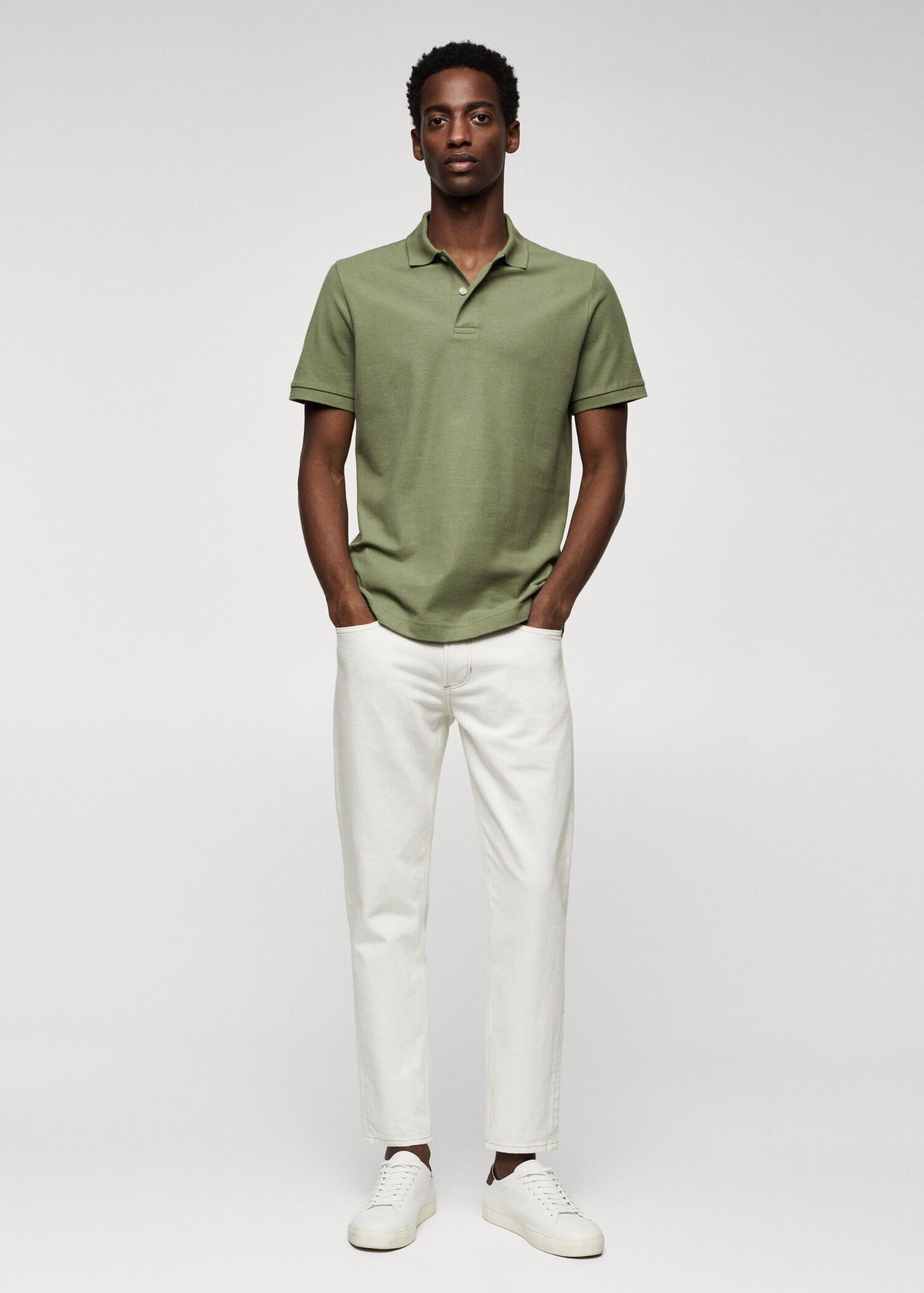 Cotton piqué polo shirt - General plane