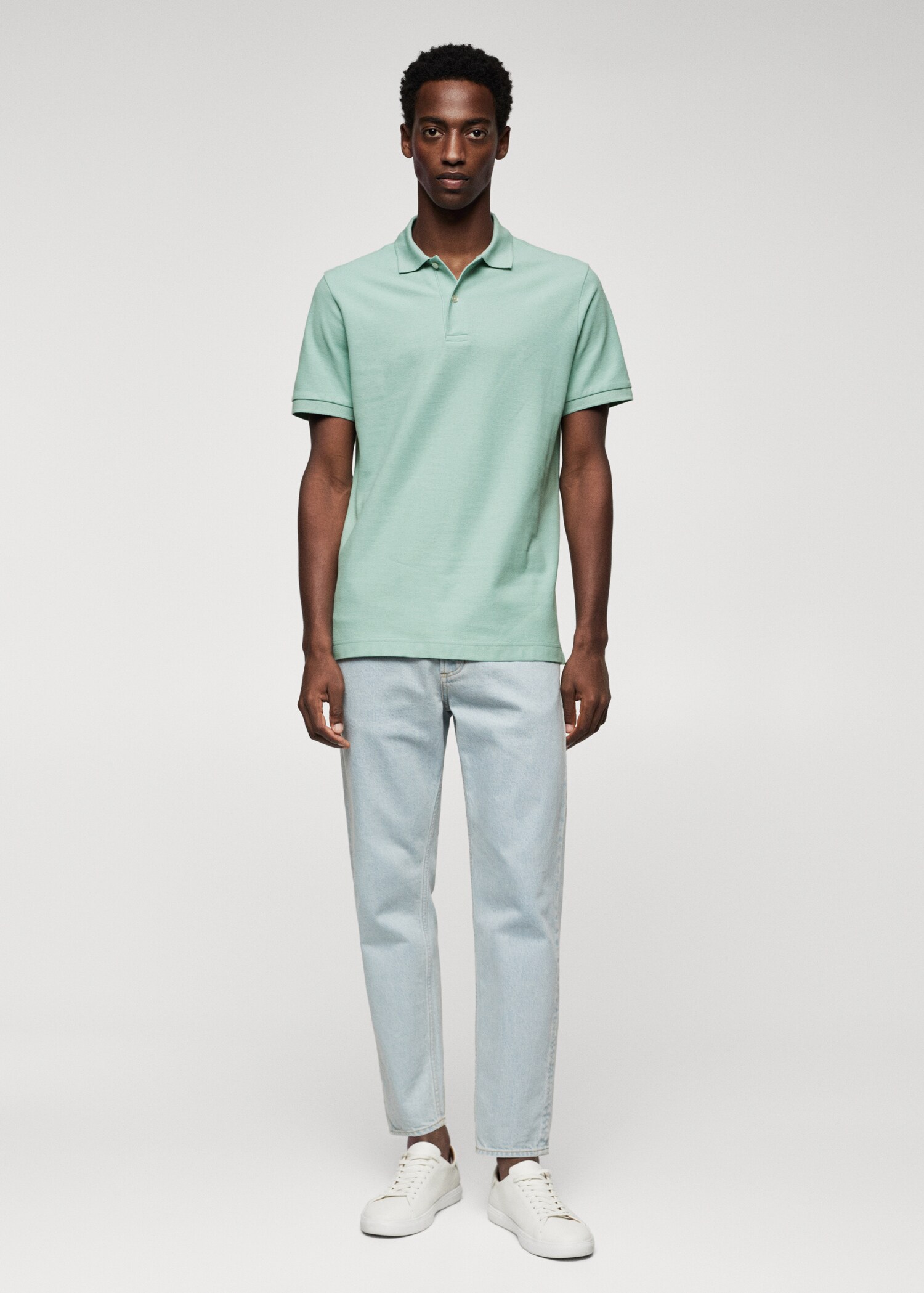 Cotton piqué polo shirt - General plane