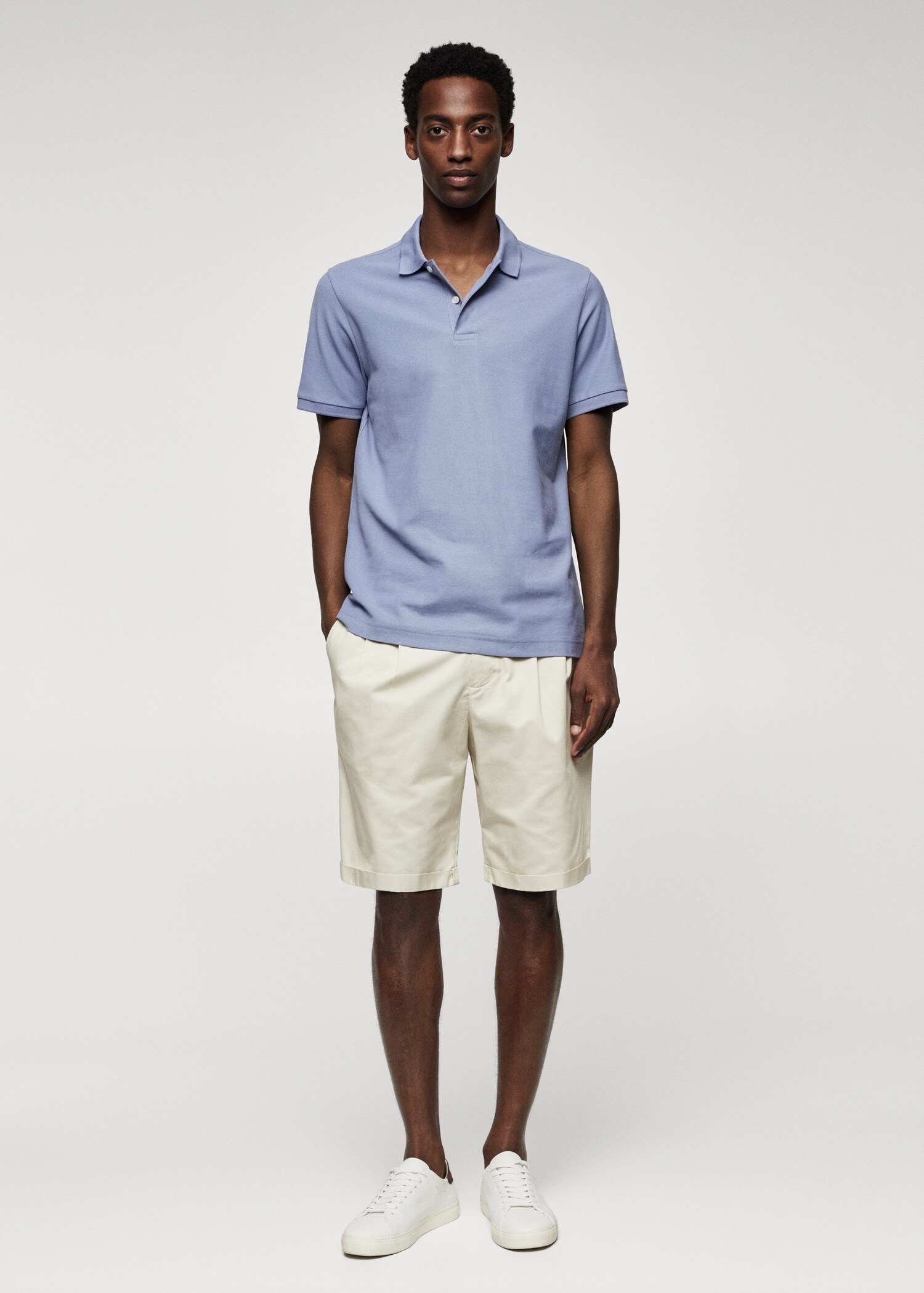 Cotton piqué polo shirt - General plane
