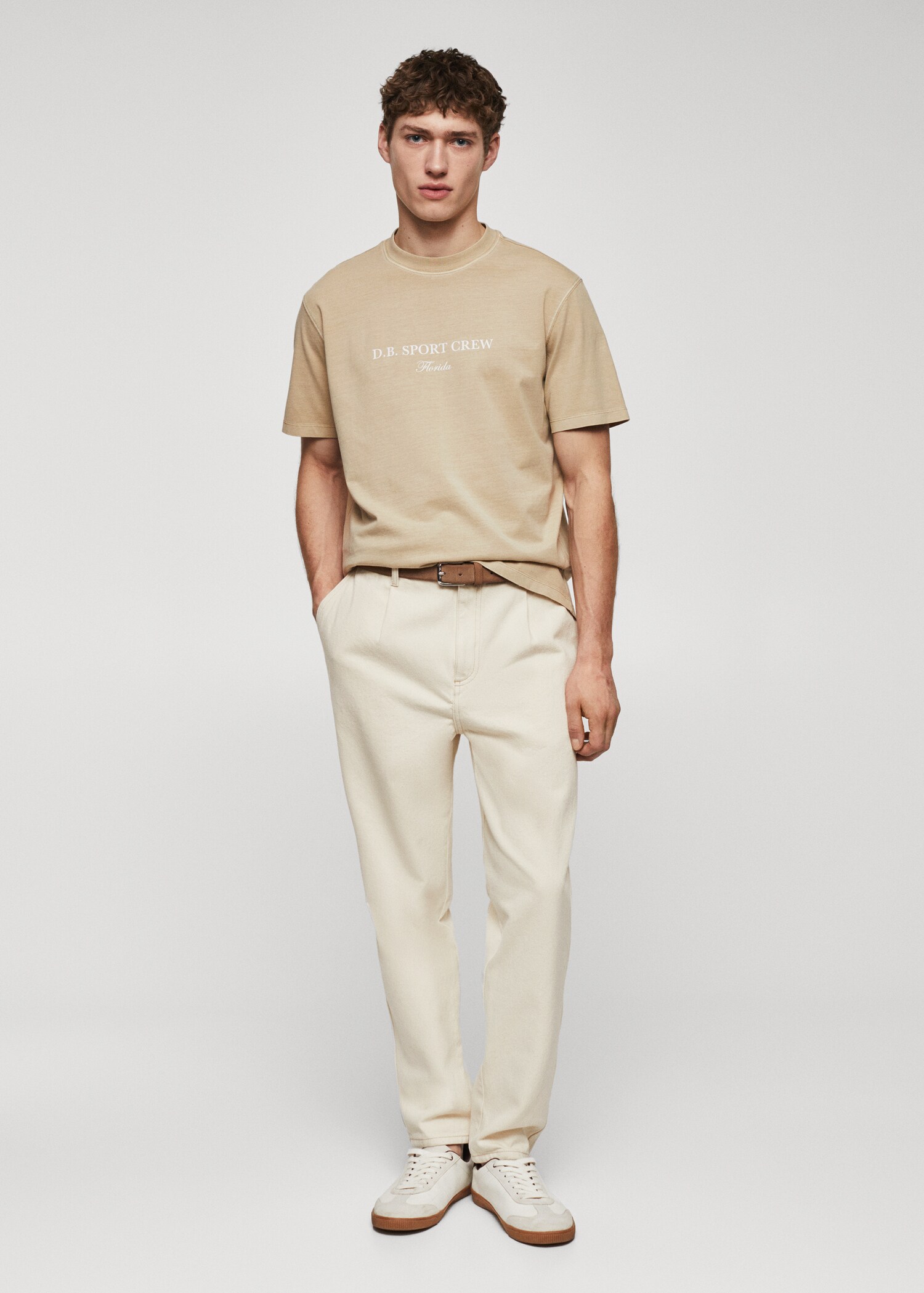 T-shirt 100% katoen met tekst - Overzichtstekening