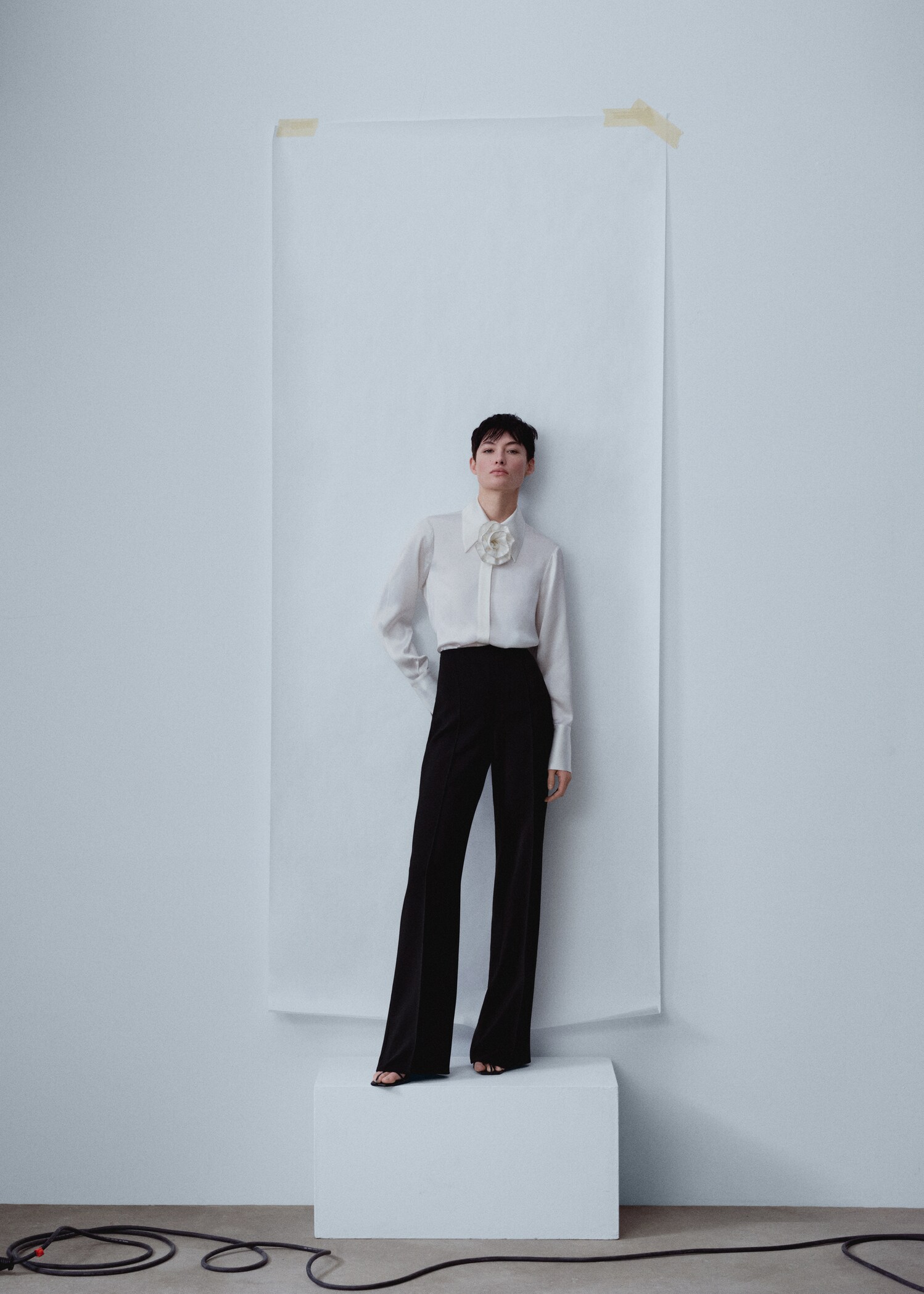 Palazzo trousers with seam detail - General plane