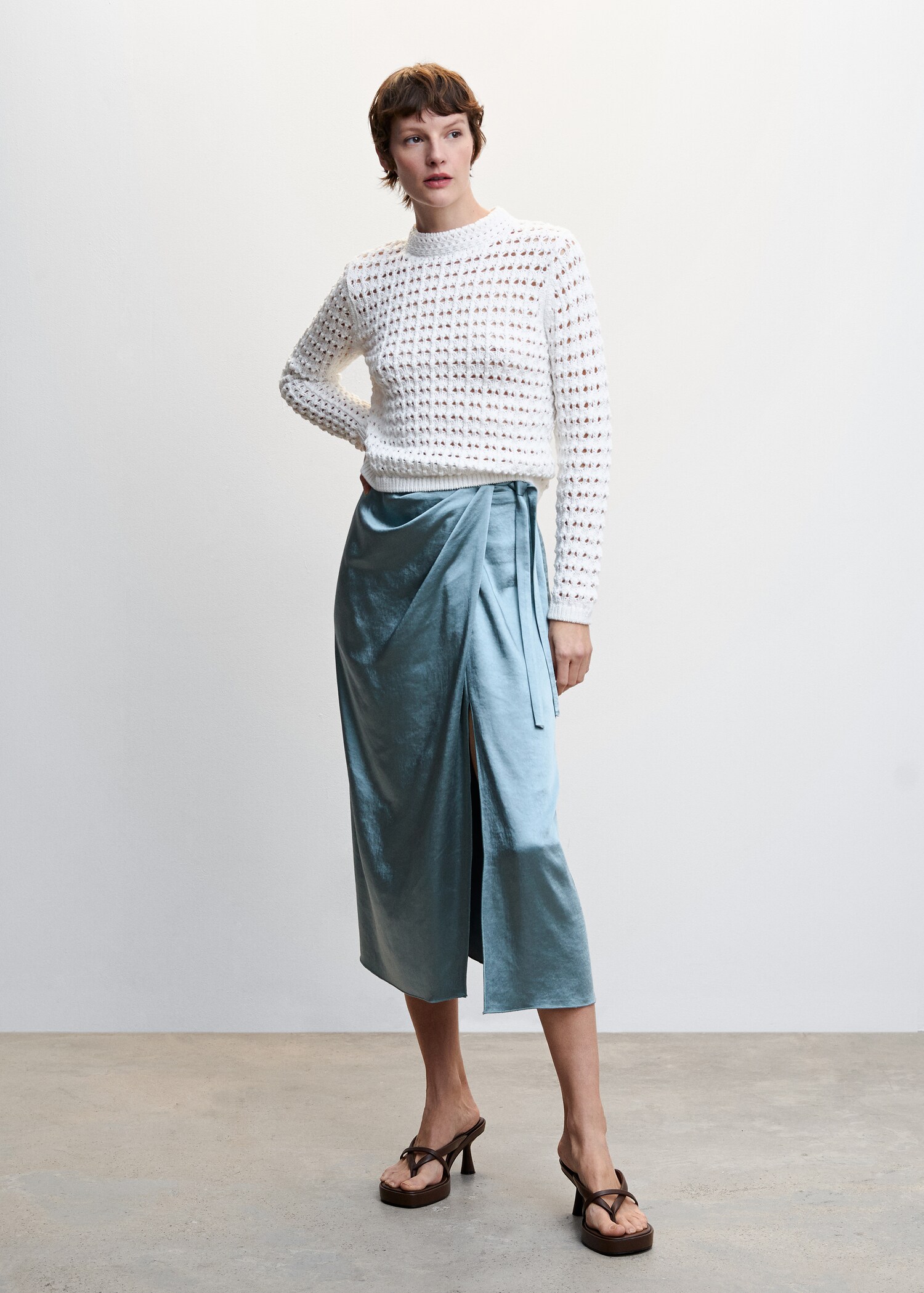 Satin wrap skirt - General plane