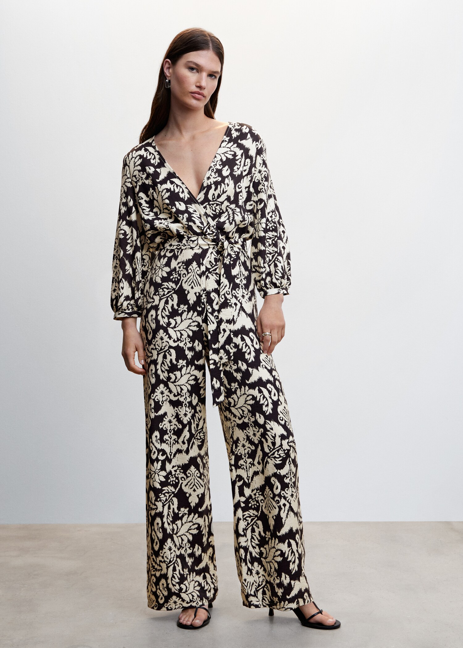 Geometric-print jumpsuit with bow - General plane