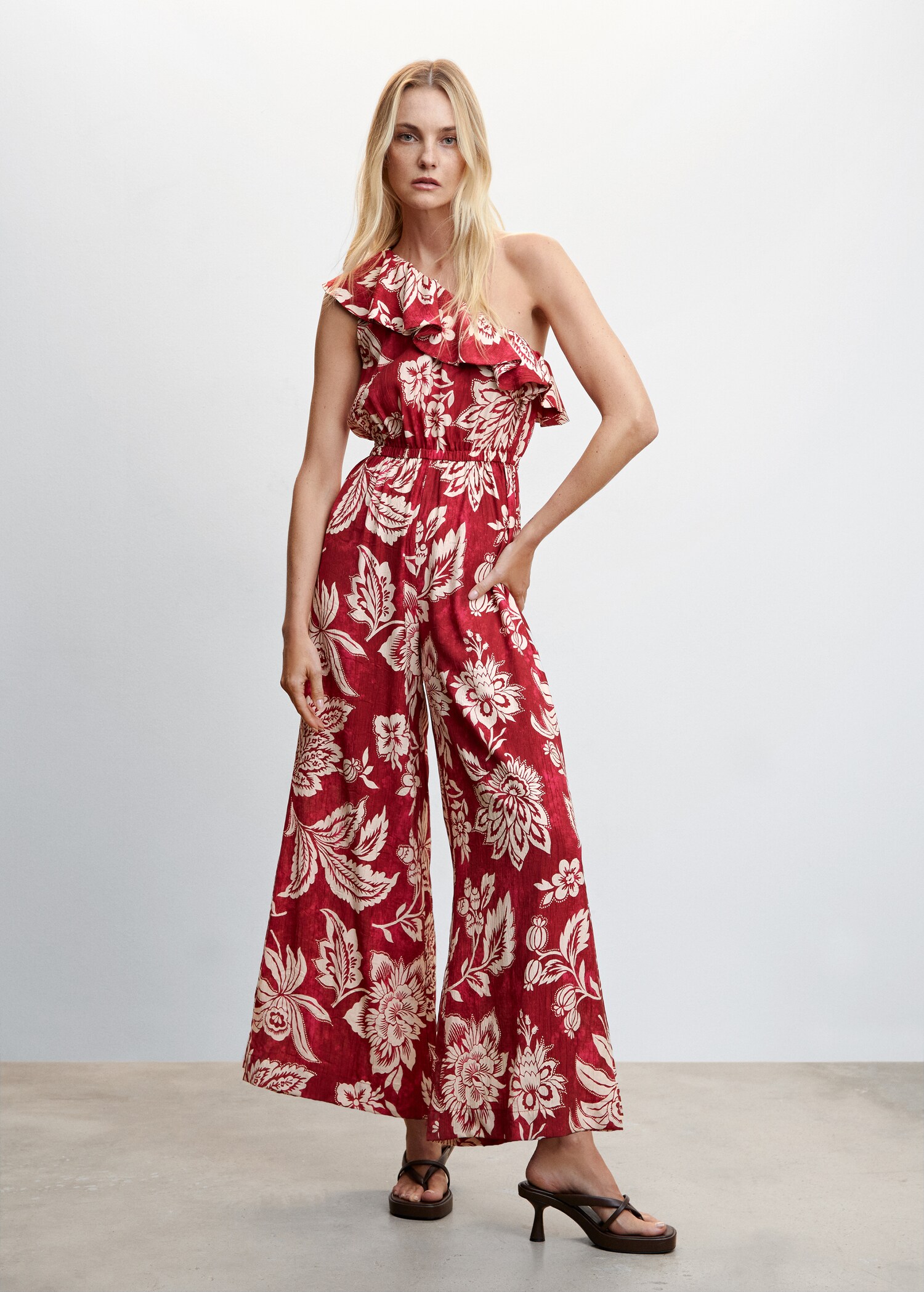 Ruffled asymmetric jumpsuit - General plane